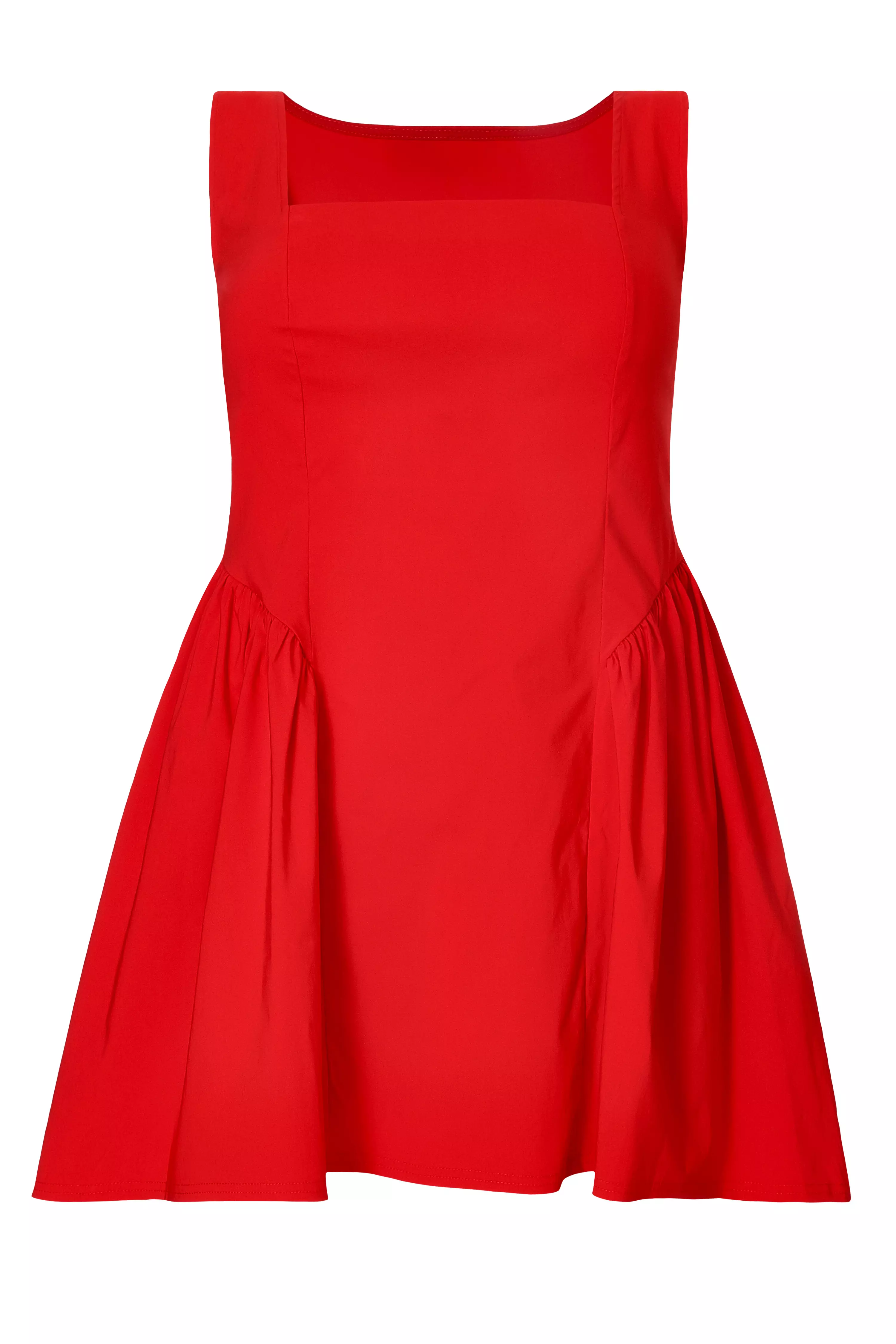 Curve Red Drop Waist Mini Dress