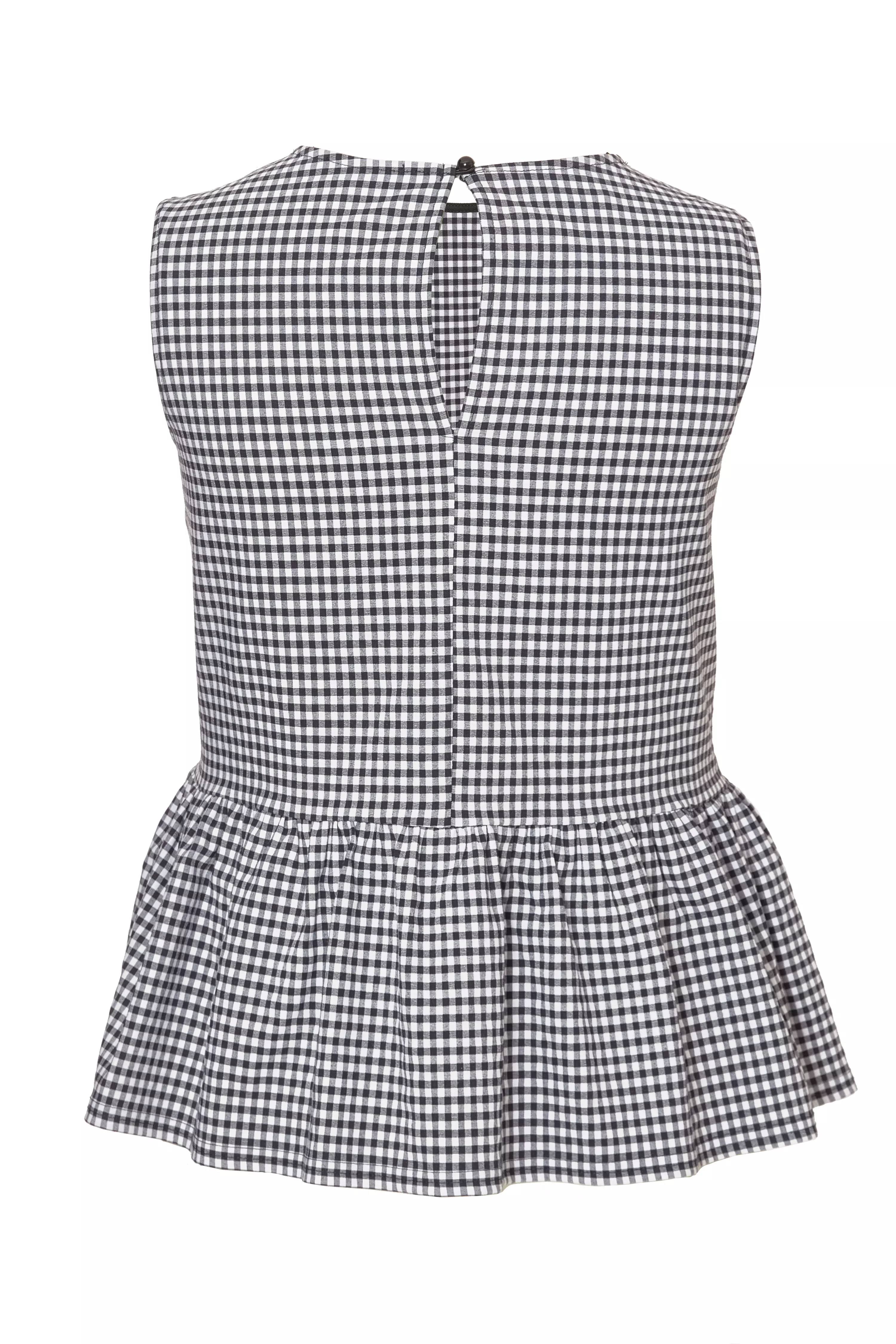 Curve Black Gingham Peplum Top