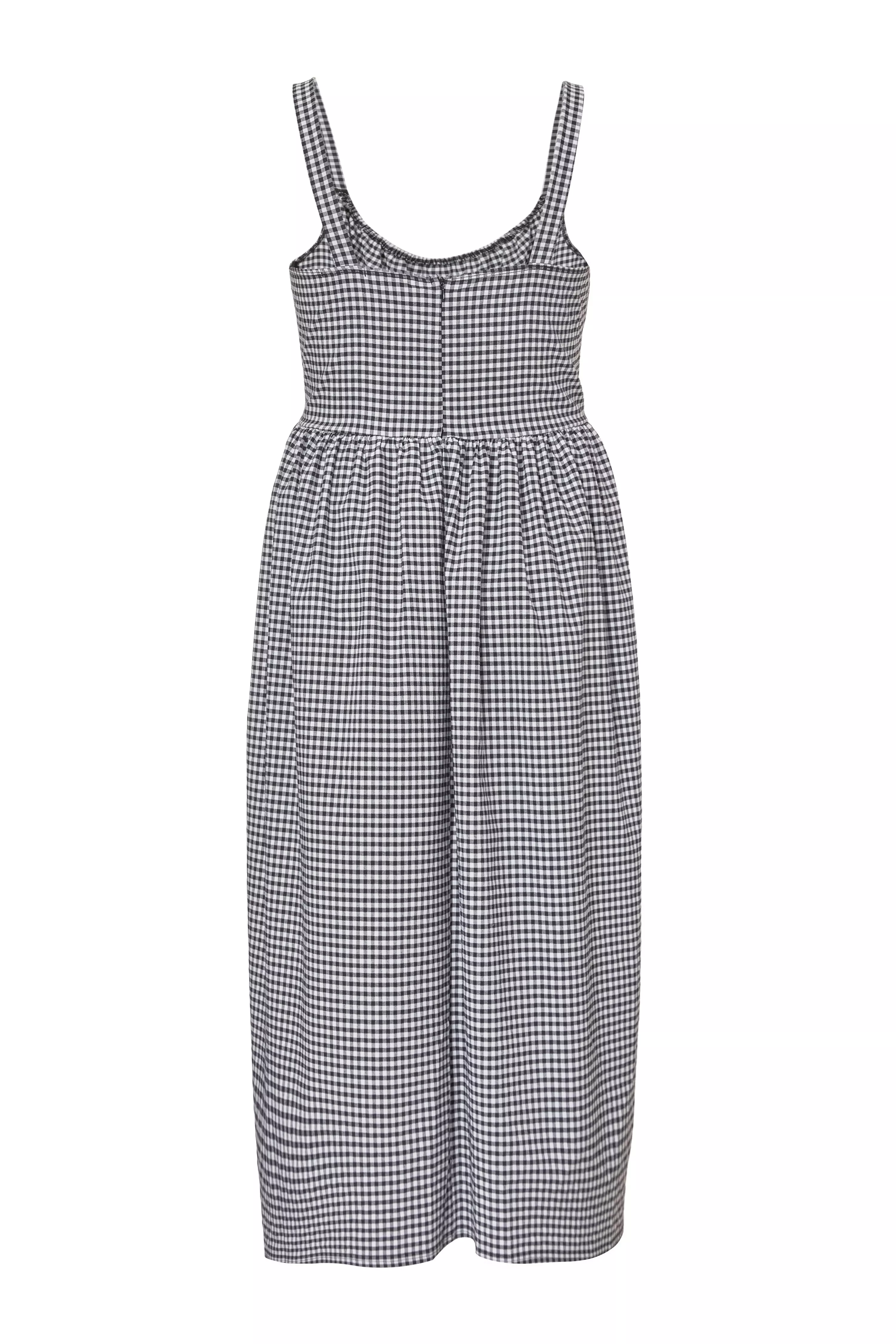 Curve Black Gingham Midaxi Dress