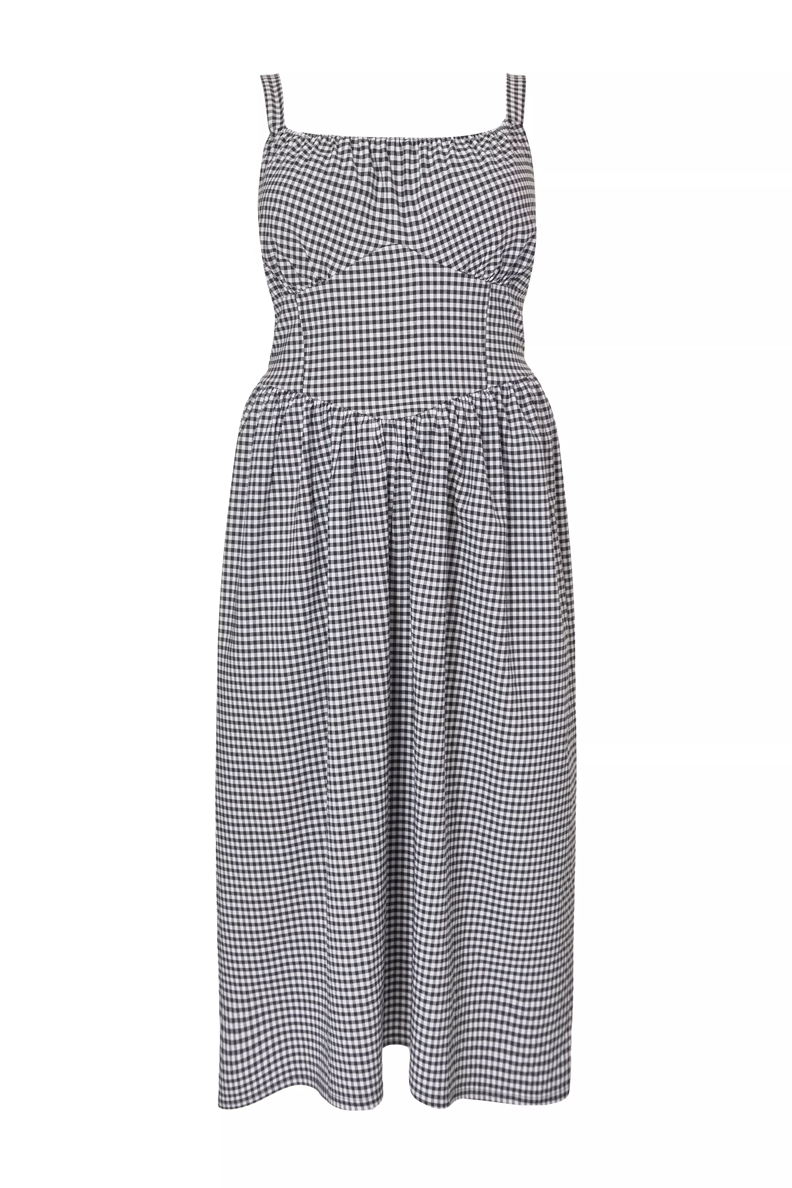 Curve Black Gingham Midaxi Dress