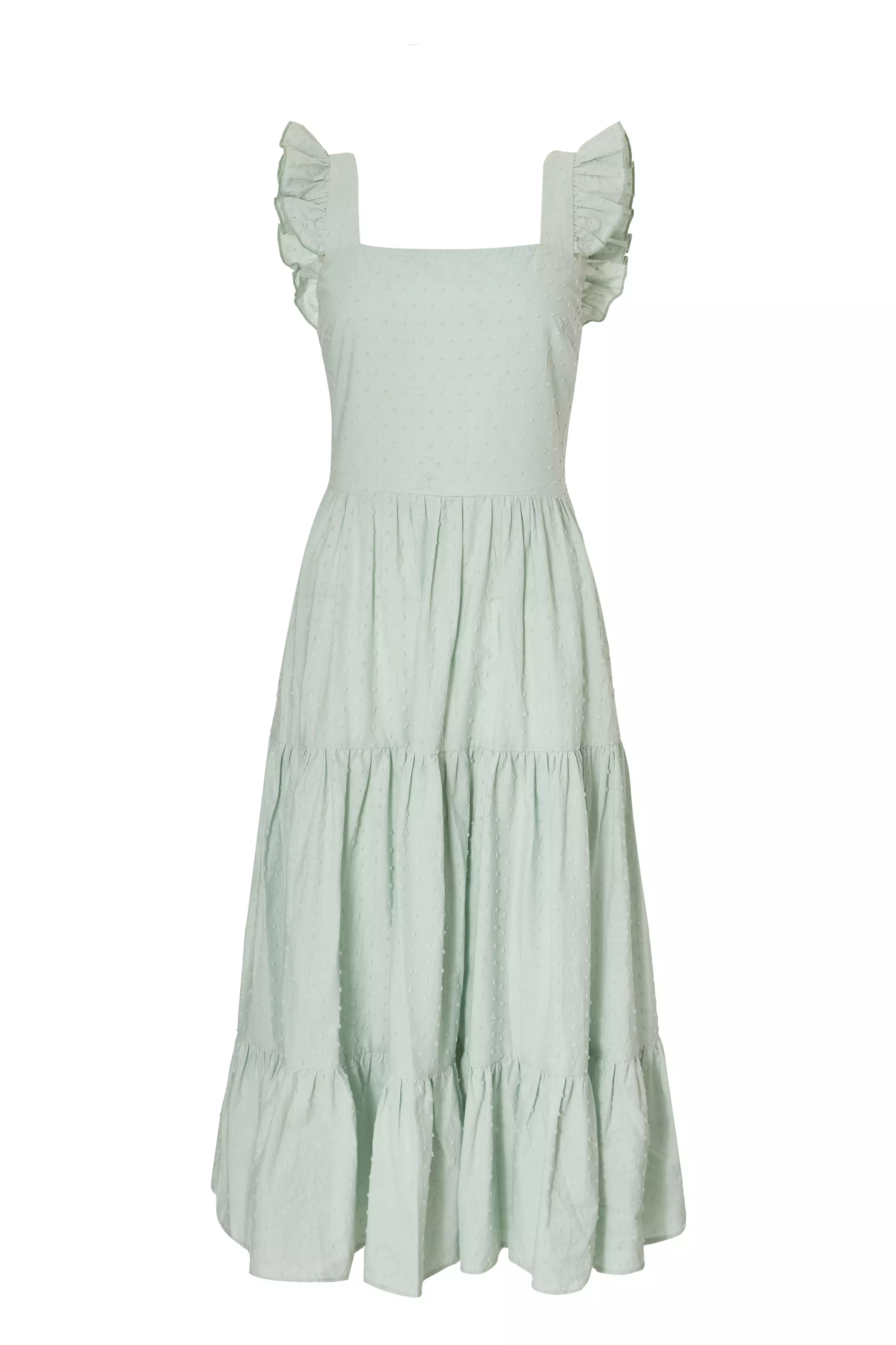Sage Tiered Midi Dress