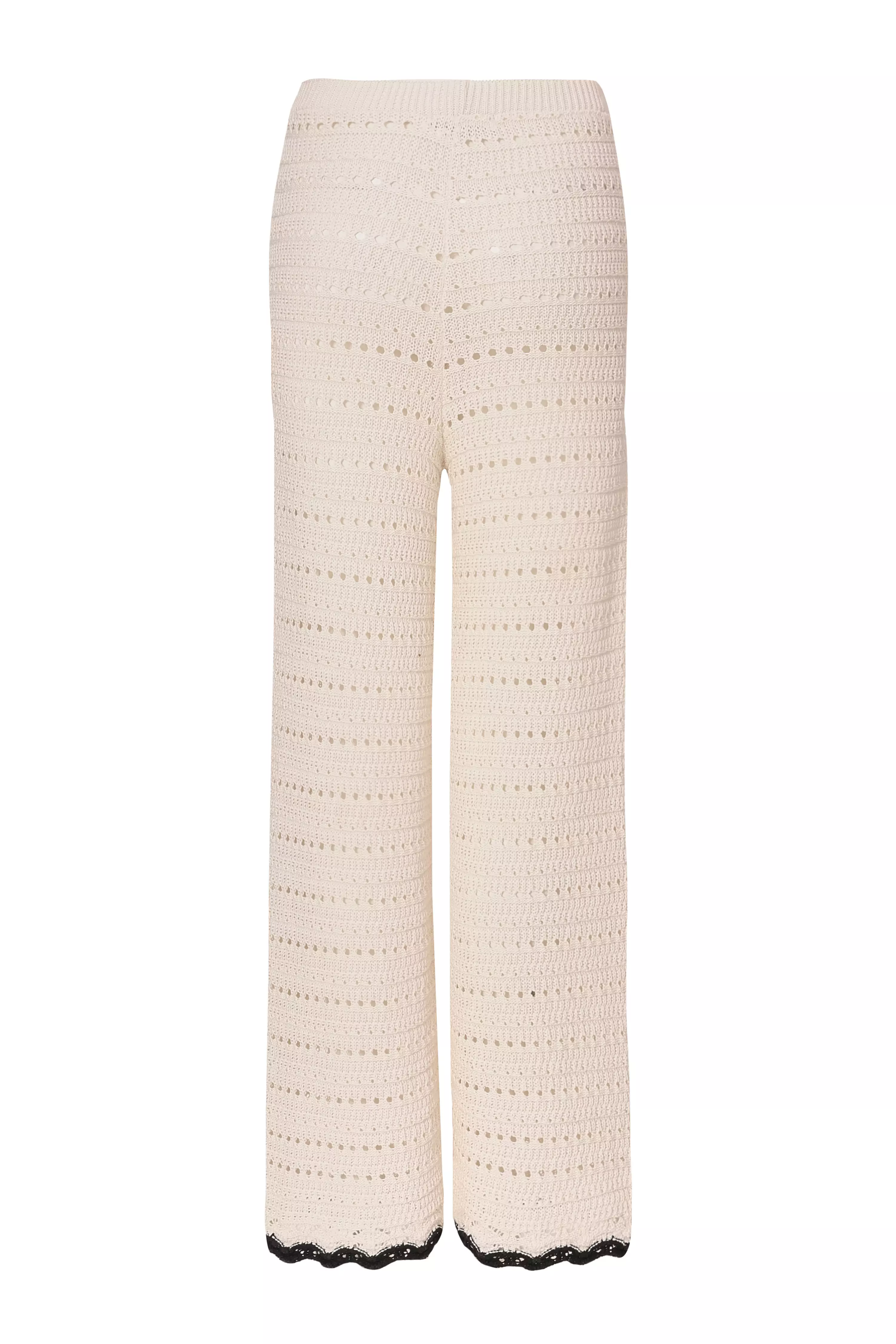 Cream Light Knit Trousers