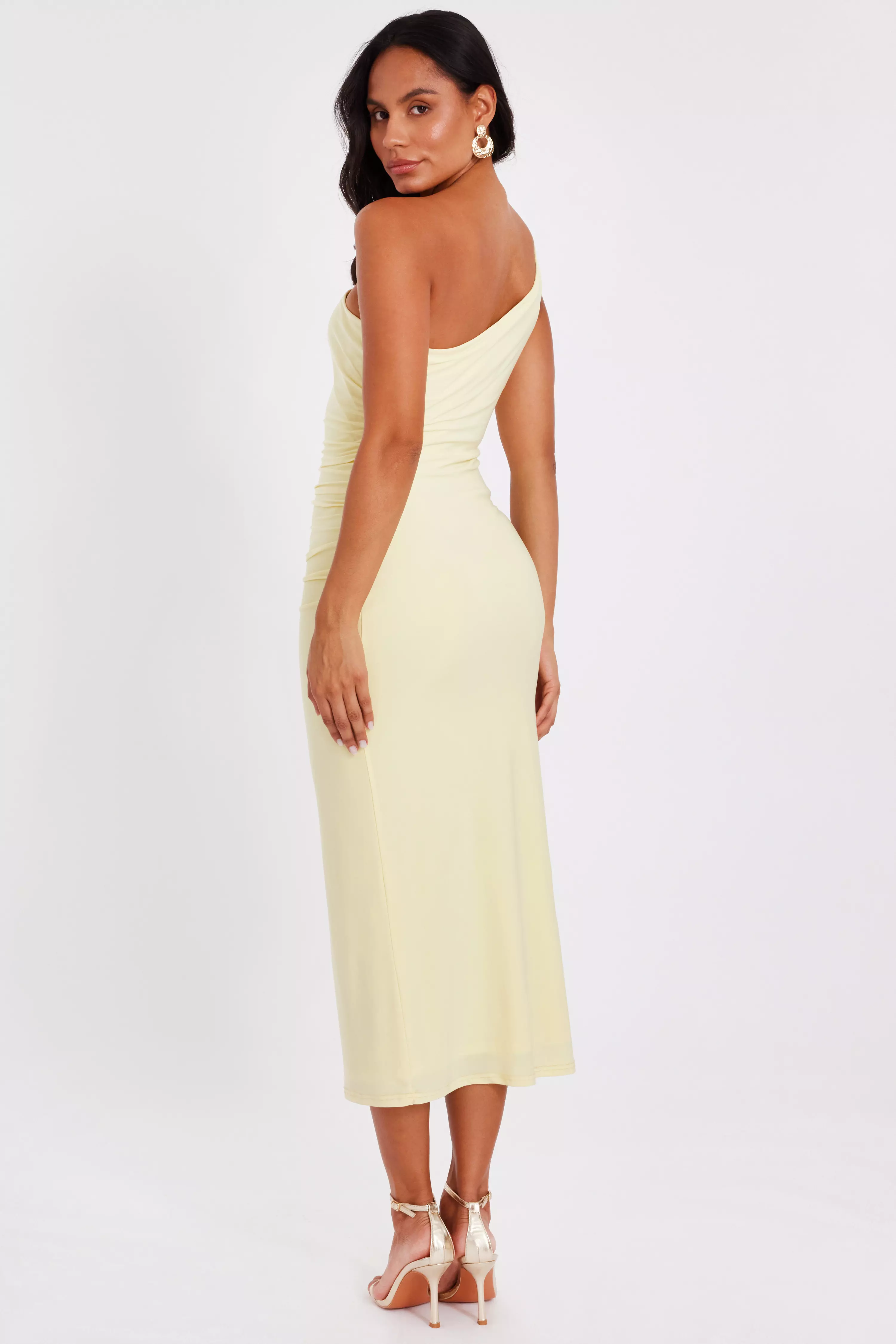Yellow Buckle Detail Midaxi Dress