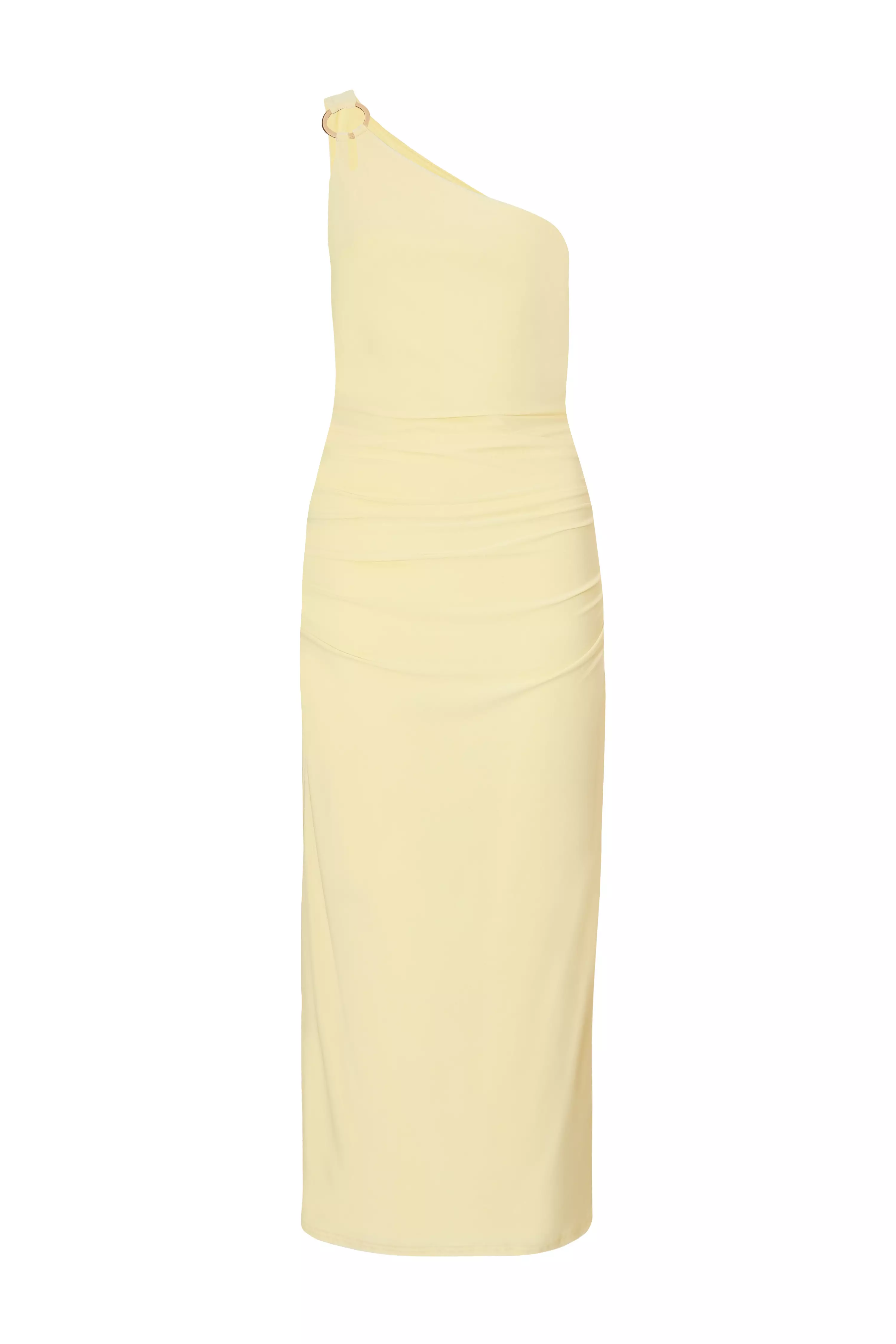 Yellow Buckle Detail Midaxi Dress