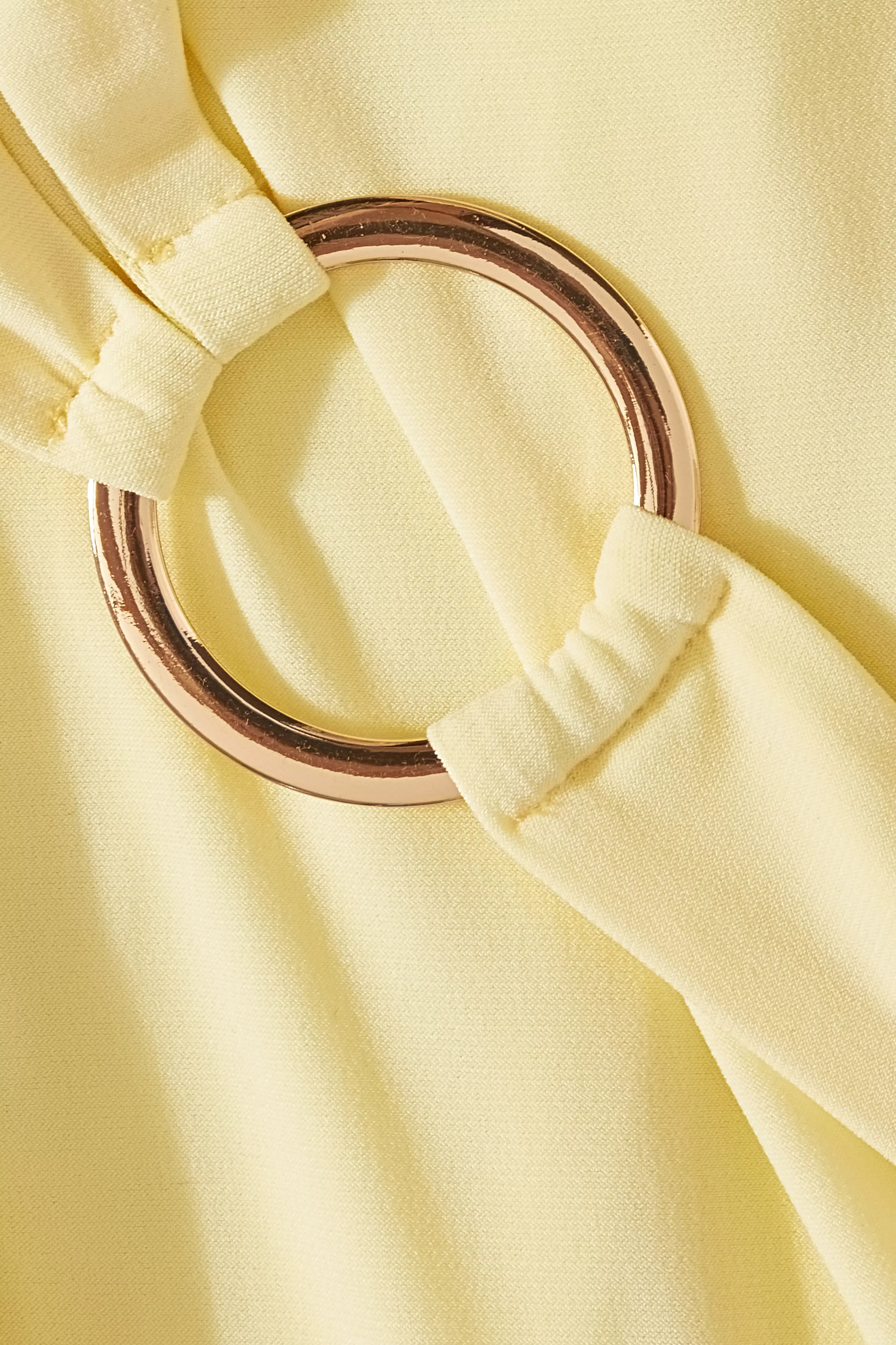 Yellow Buckle Detail Midaxi Dress