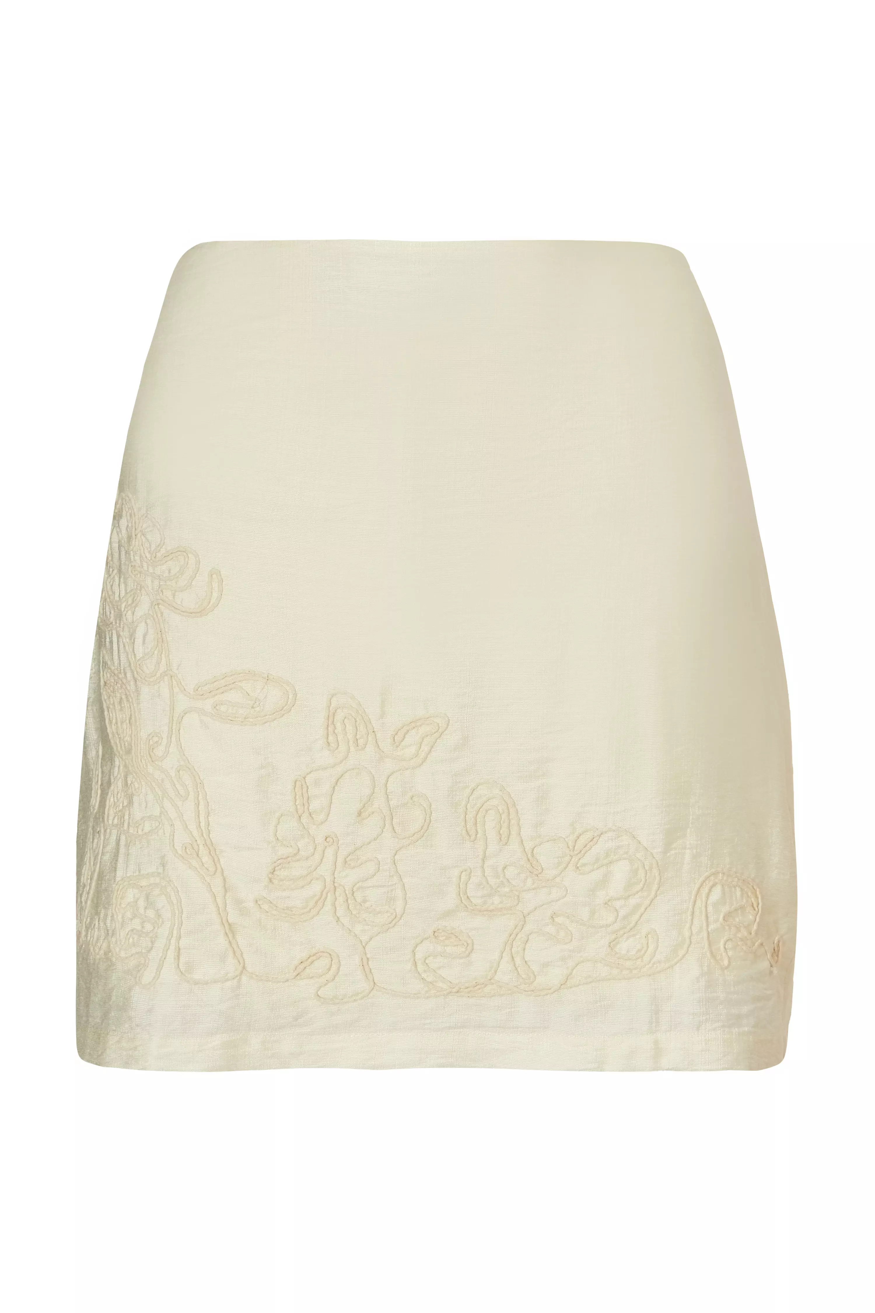 Stone Embroidered Mini Skirt