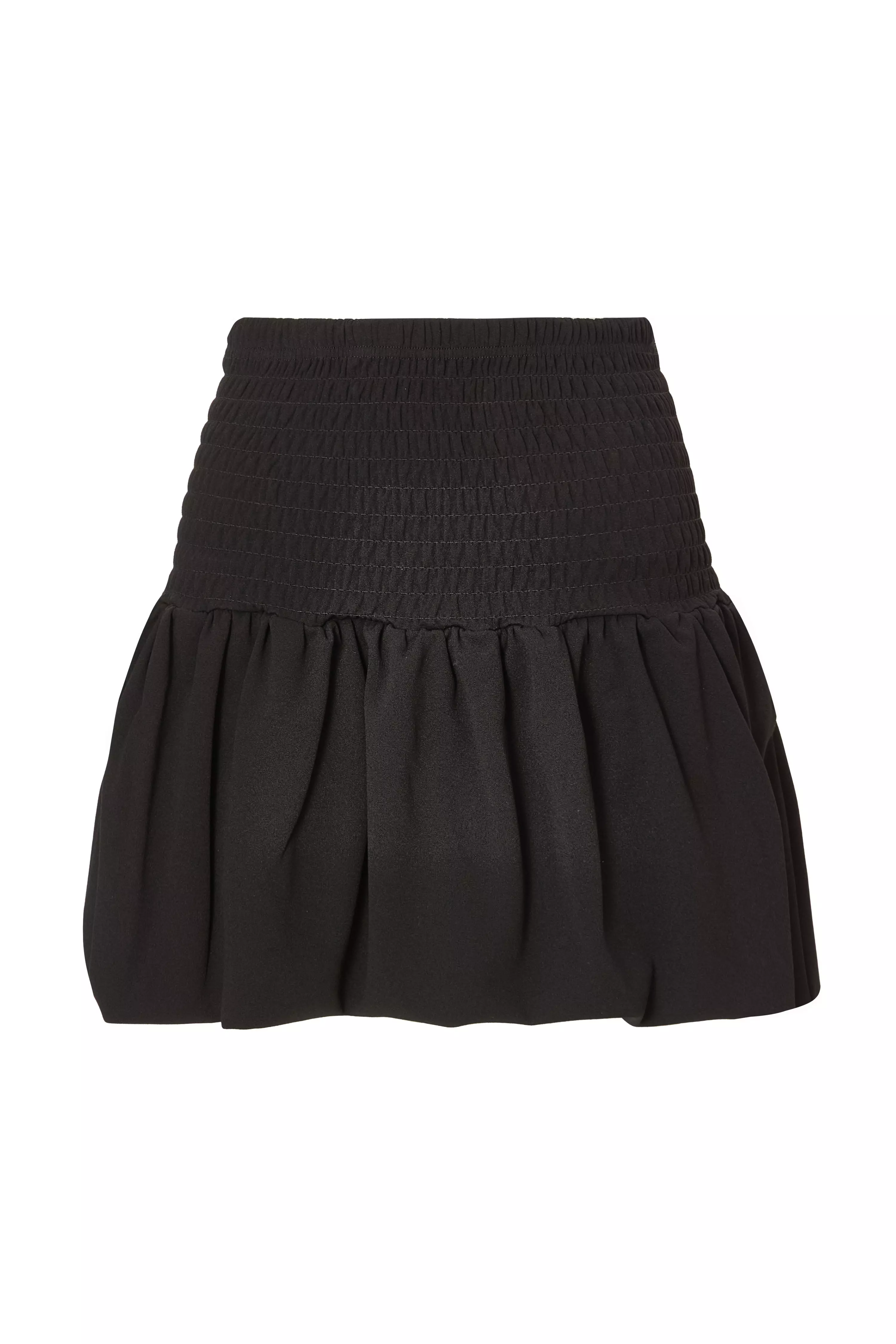 Black Bubble Hem Mini Skirt