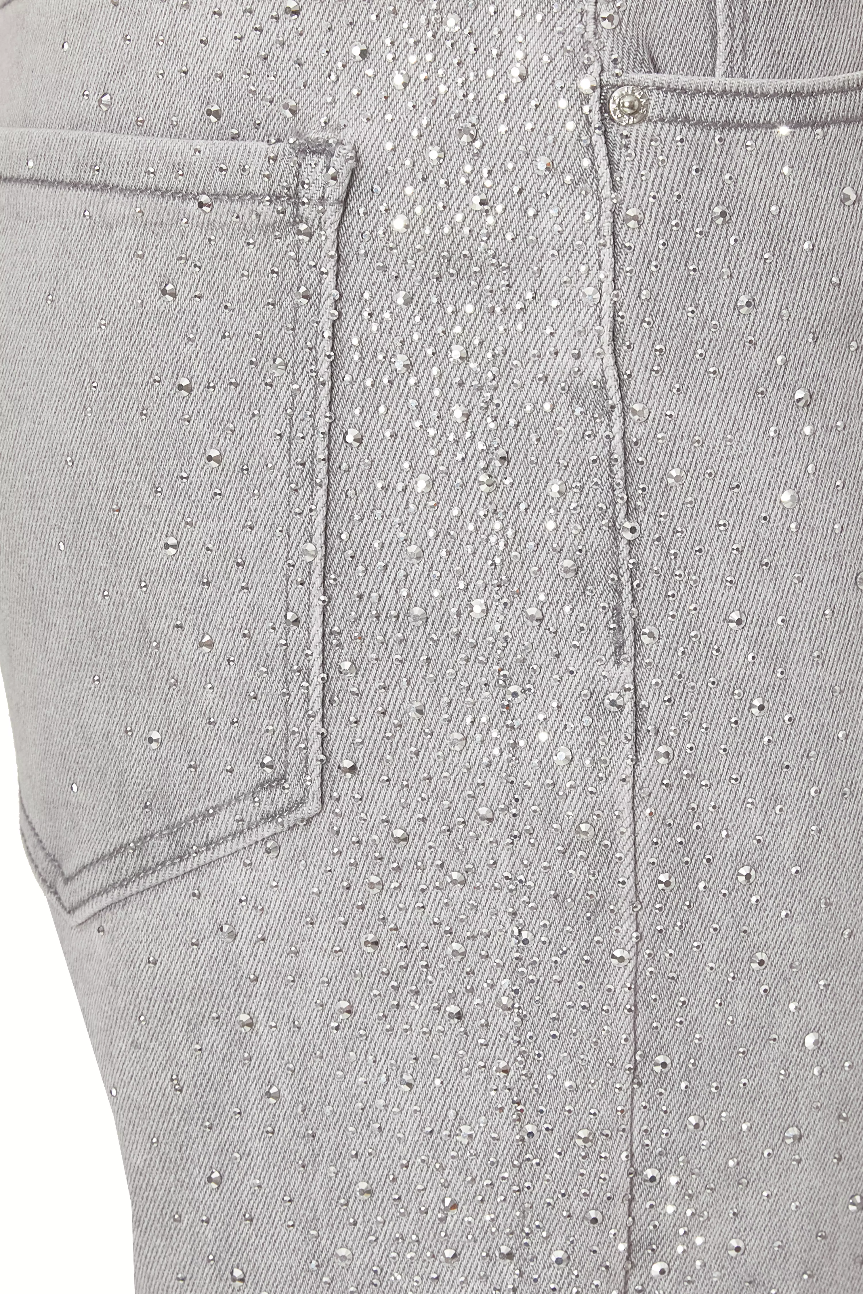 Grey Denim Diamante Jeans