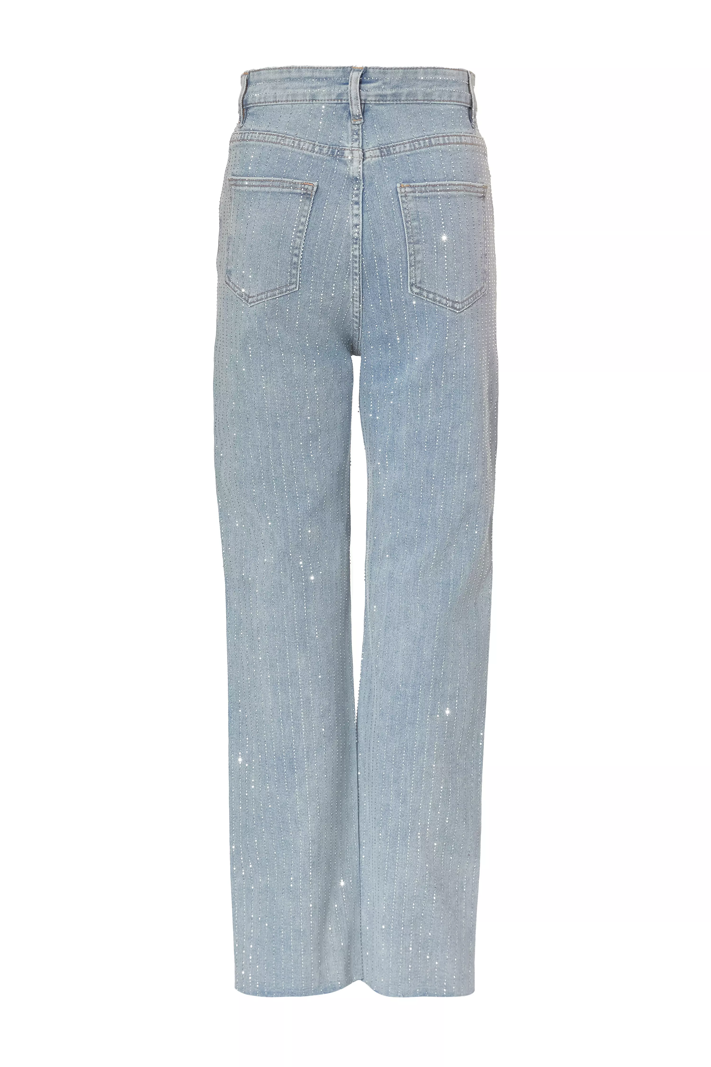 Denim Diamante Stripe Jeans