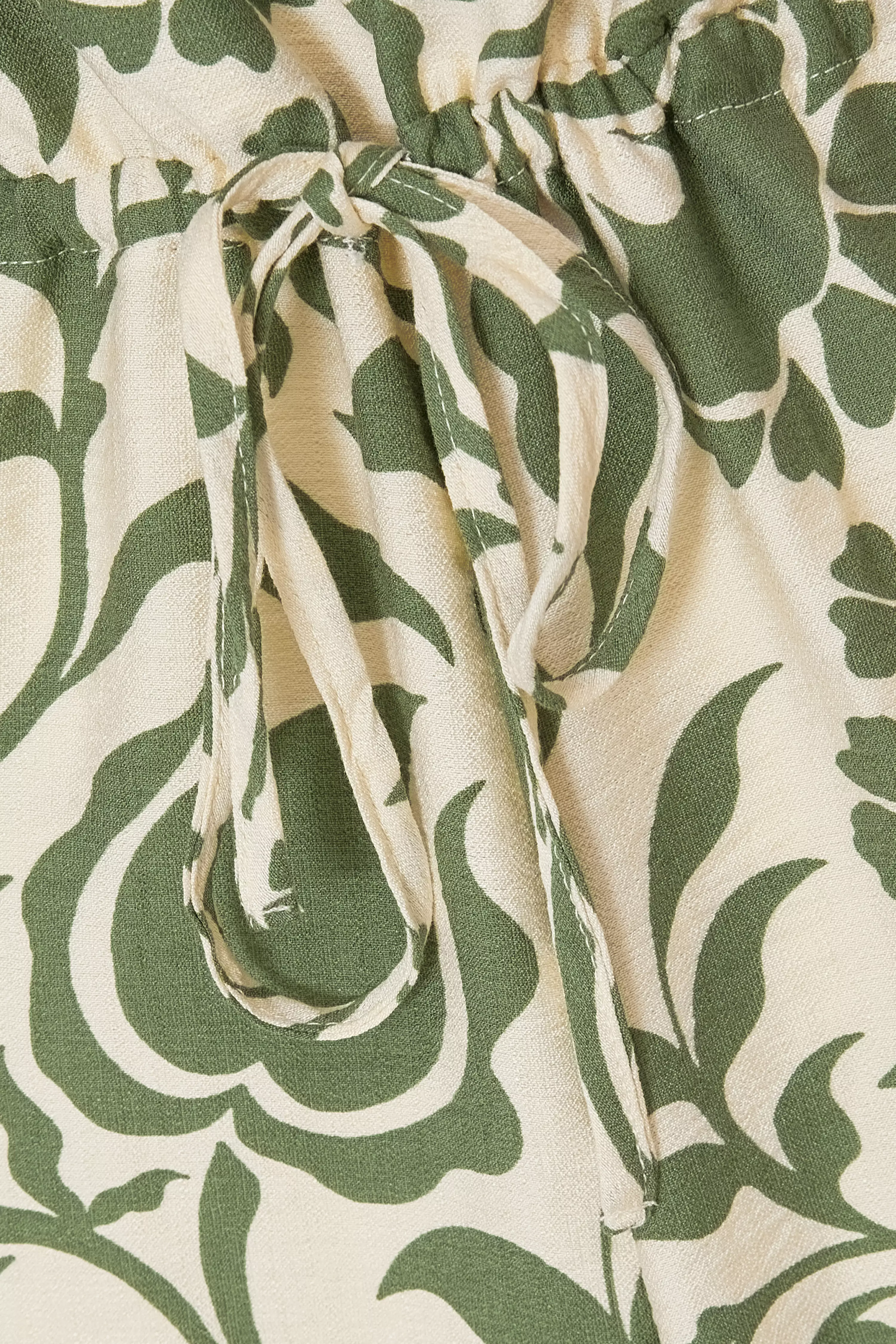 Petite Khaki Tropical Print Jumpsuit