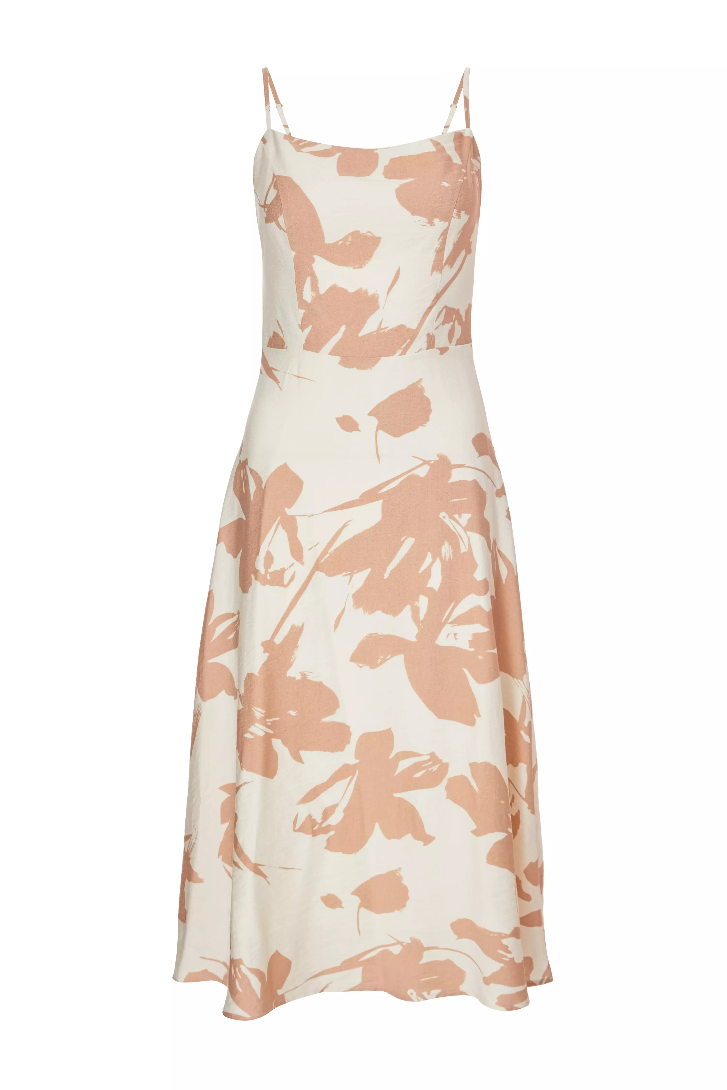 Petite Cream Floral Print Midi Dress