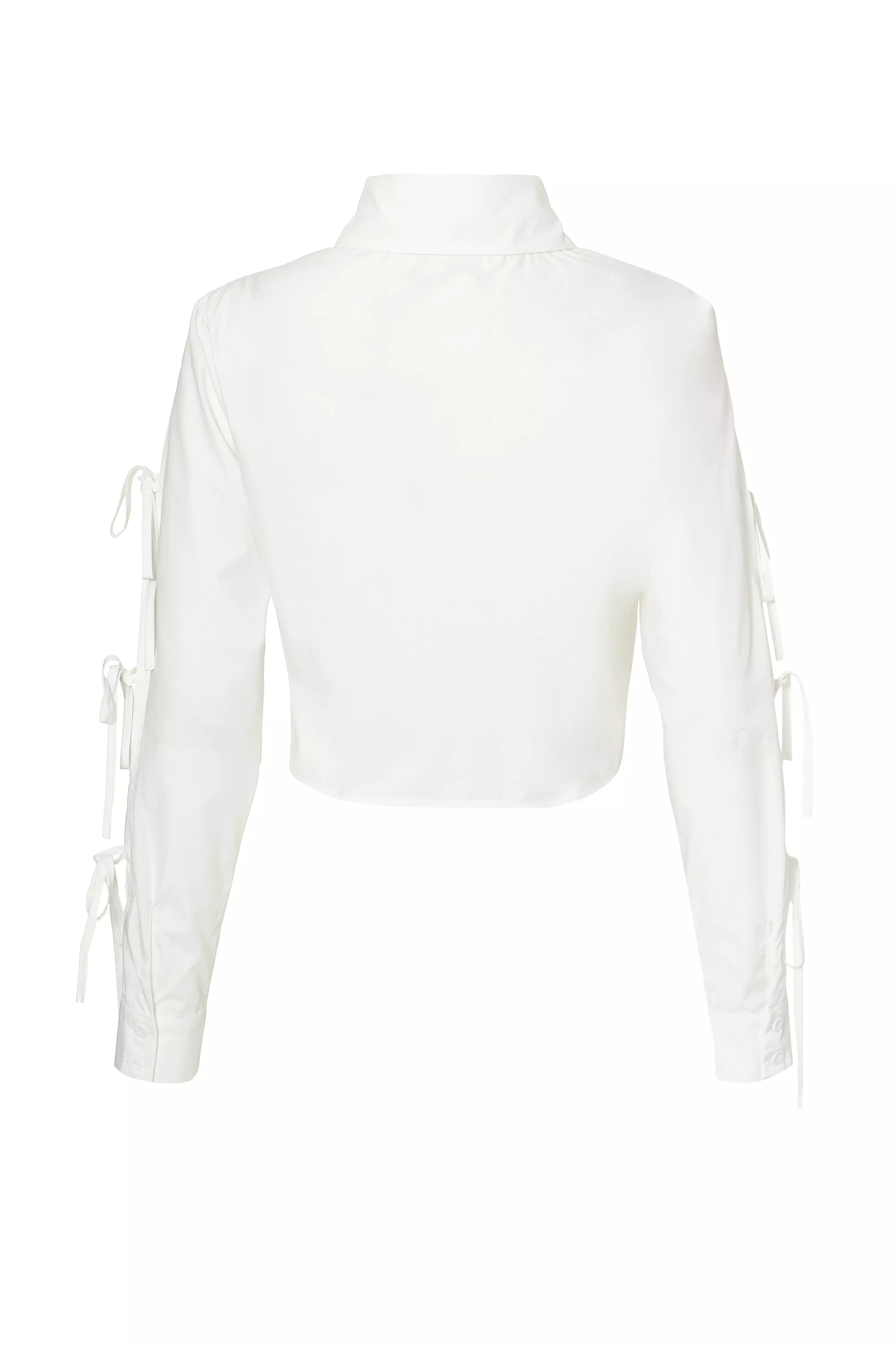 White Tie Sleeve Shirt