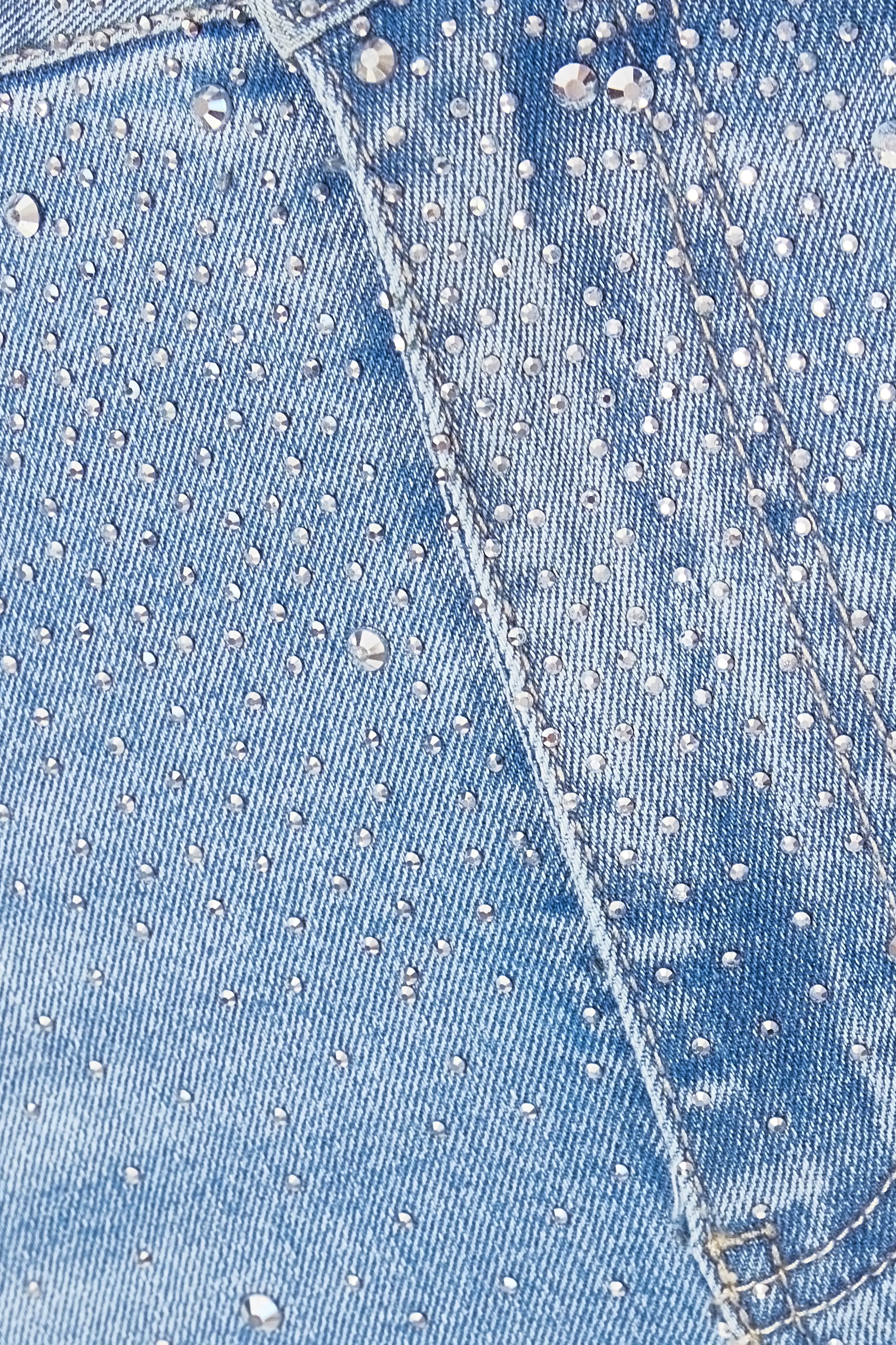 Petite Light Denim Embellished Jeans