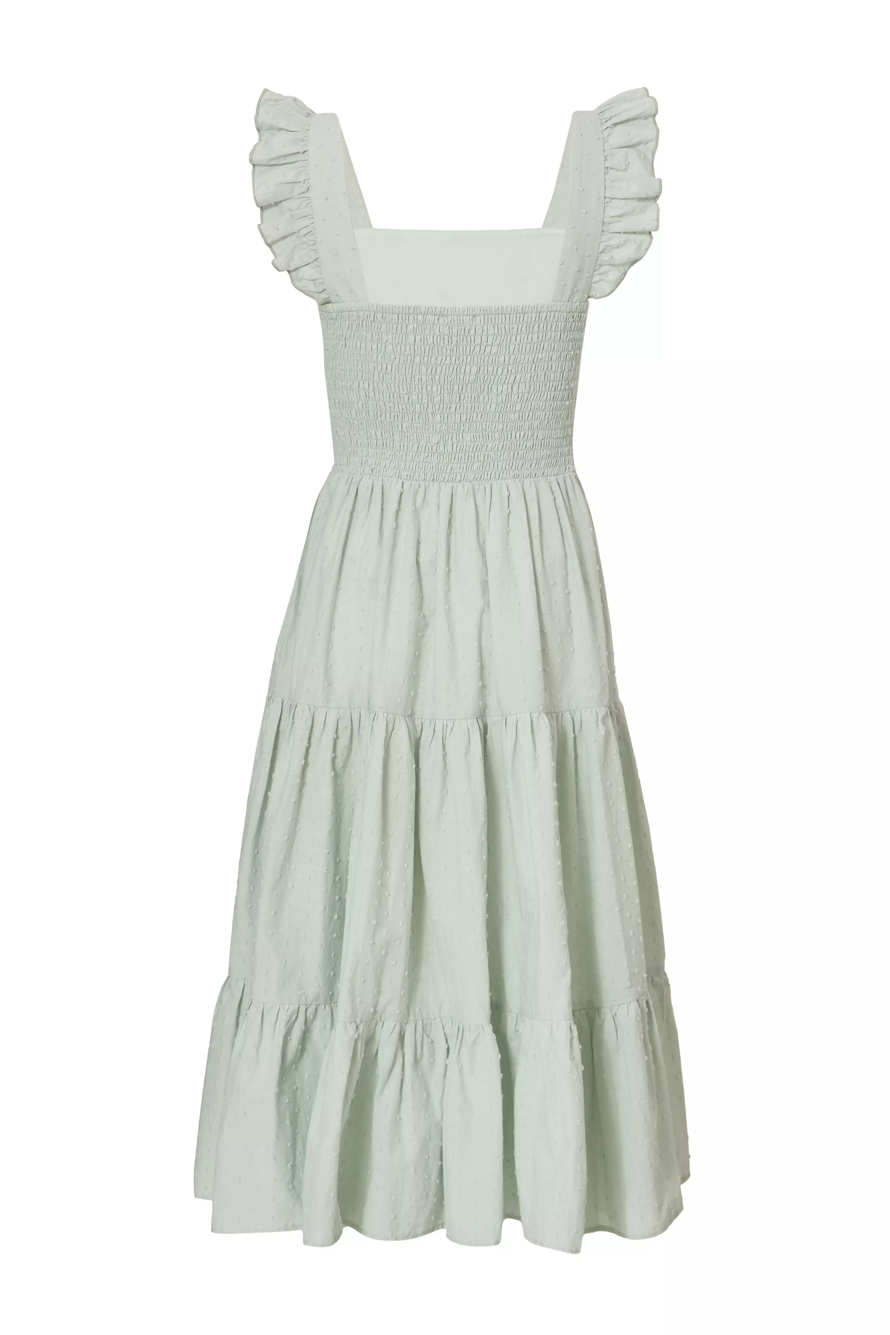 Petite Sage Tiered Midi Dress