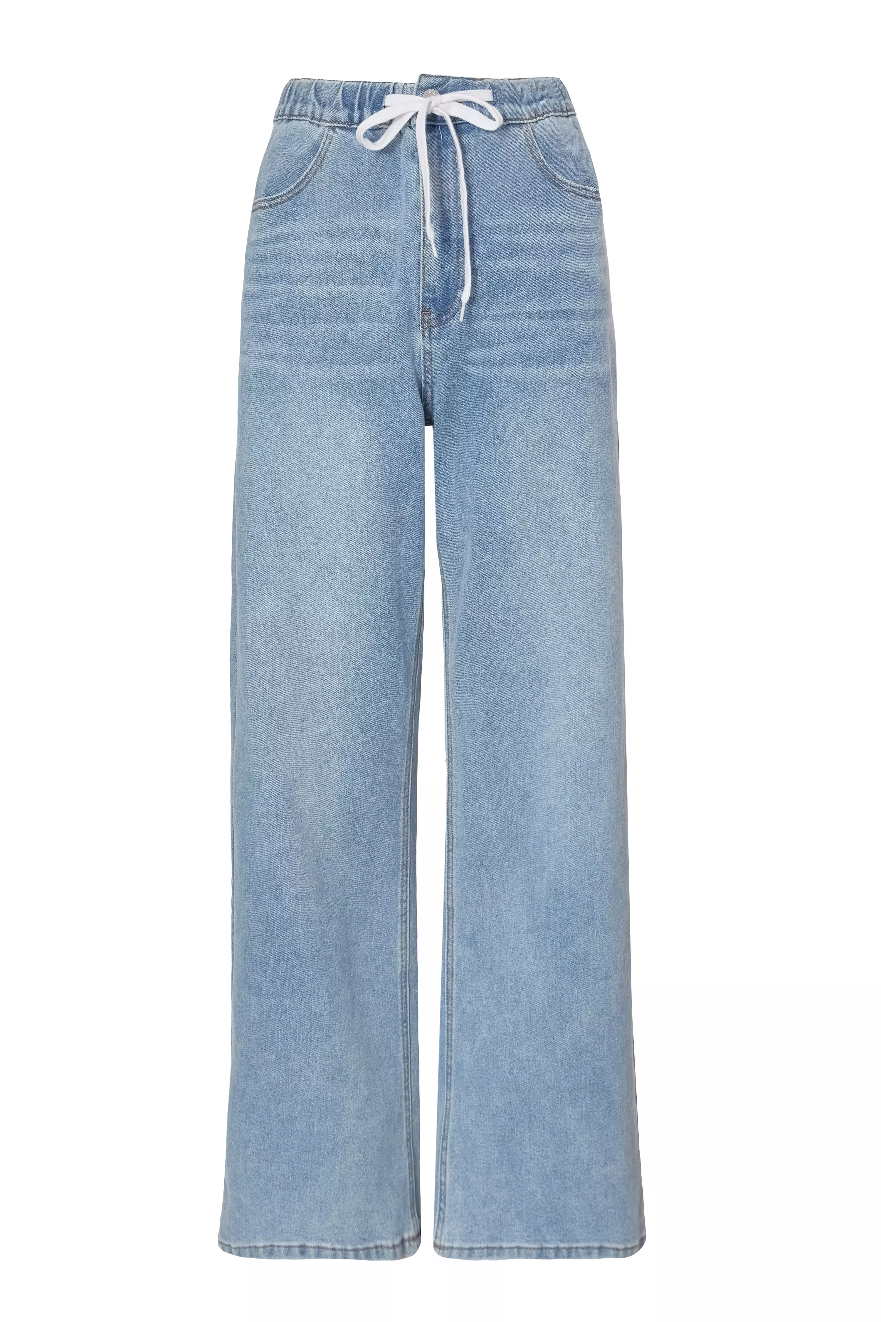 Denim Drawstring Waist Jeans