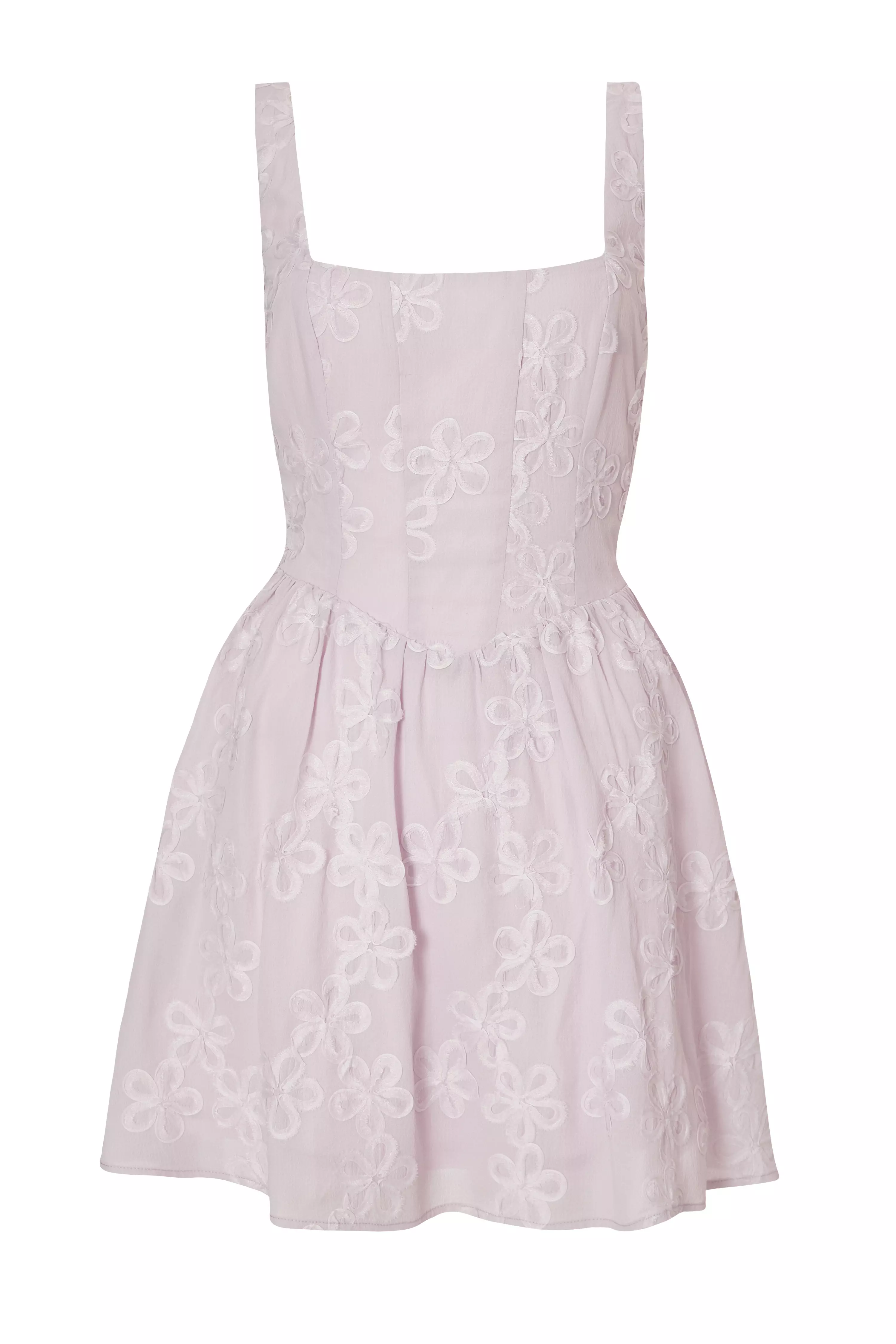 Lilac Chiffon Flower Skater Dress