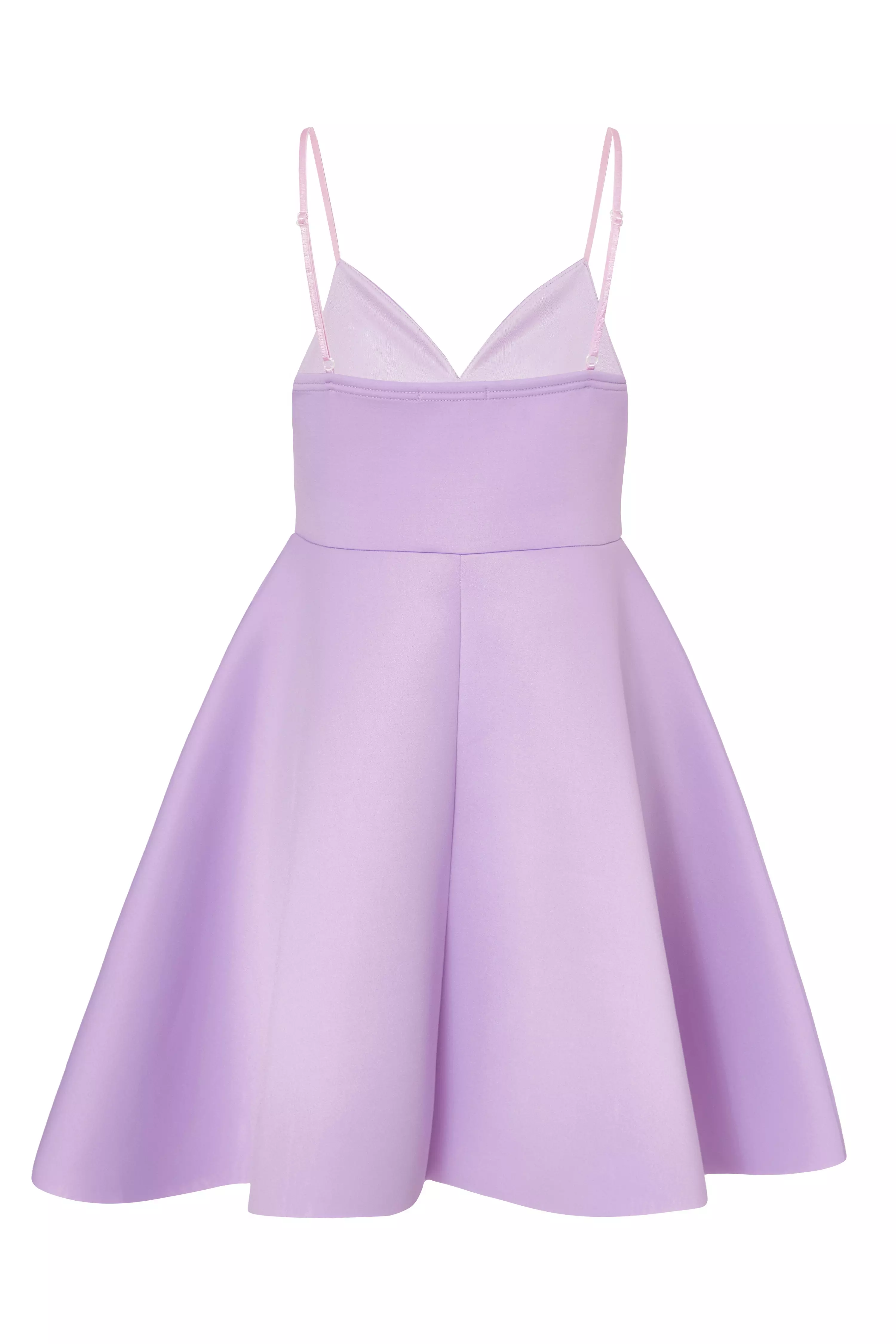 Lilac Bow Front Skater Dress