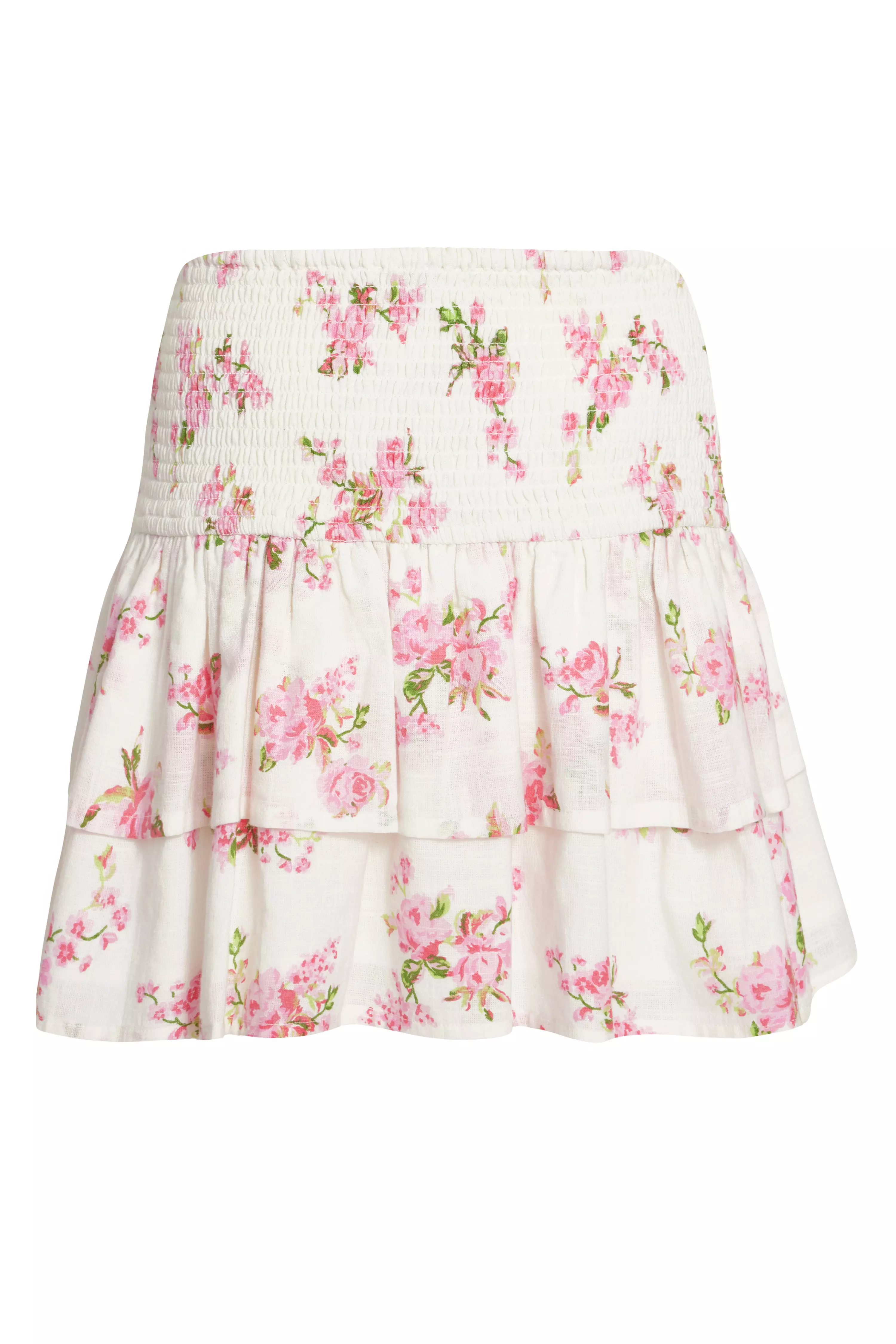 Floral Tiered Mini Skirt