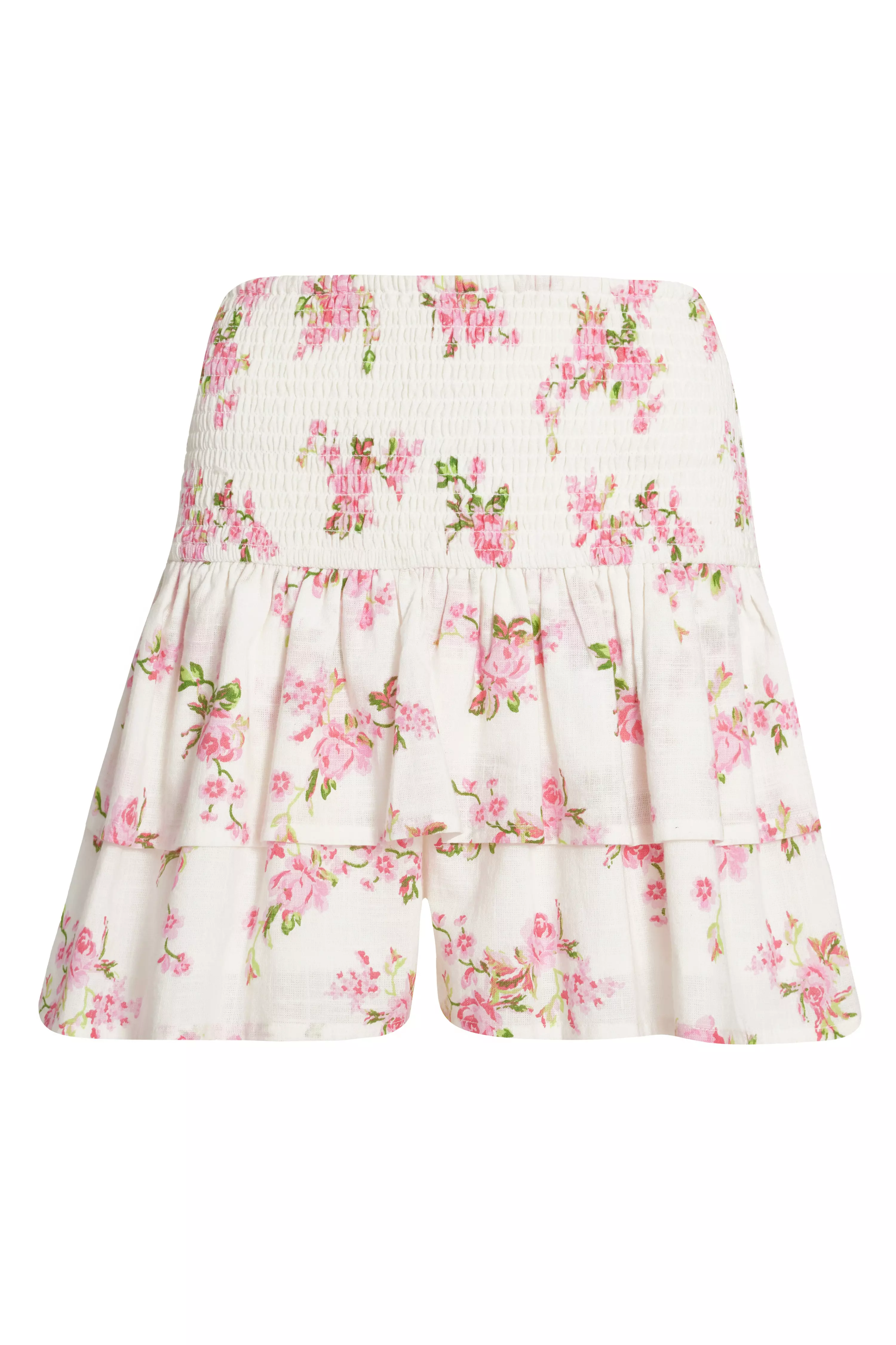 Floral Tiered Mini Skirt