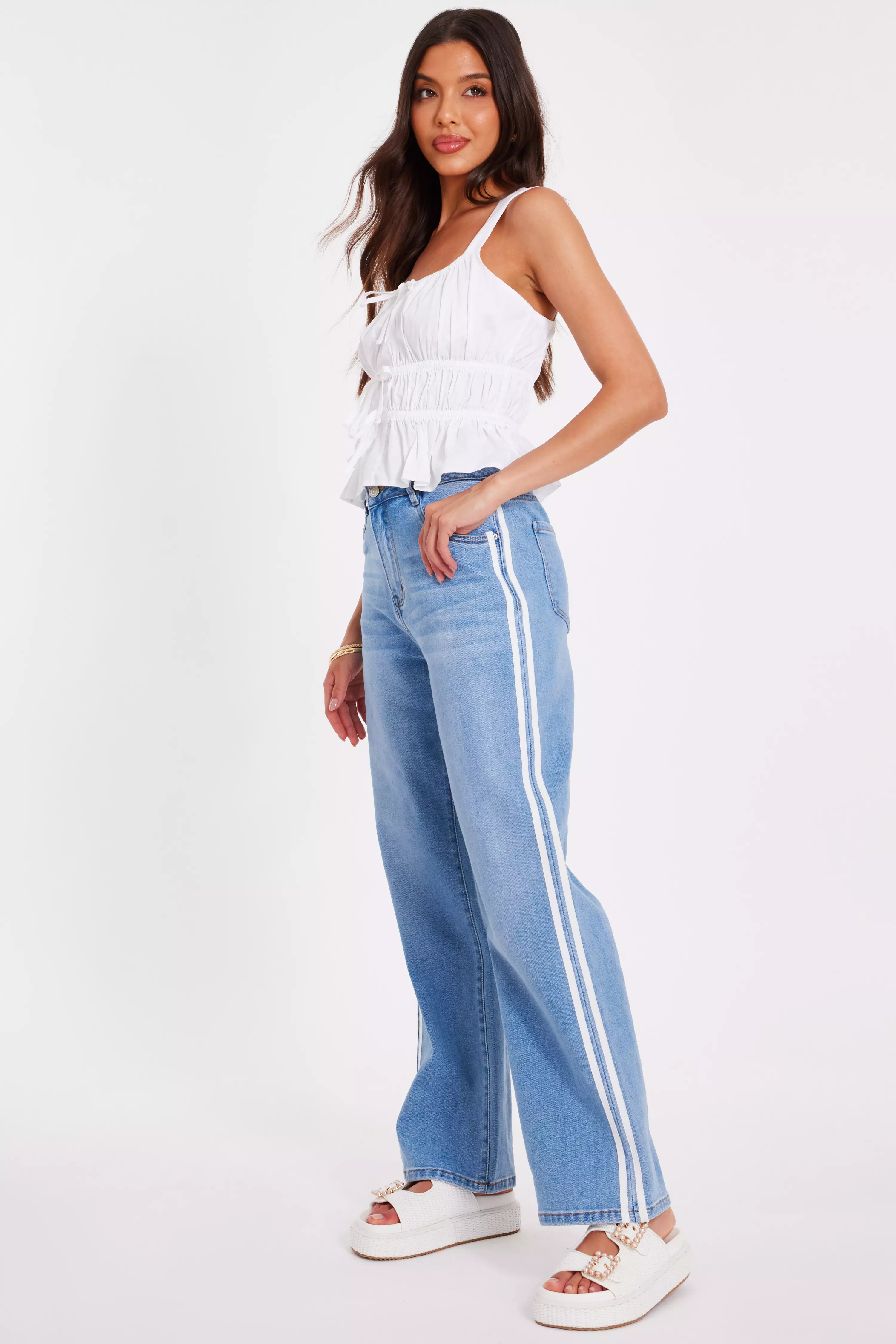 Denim Striped Side Jeans