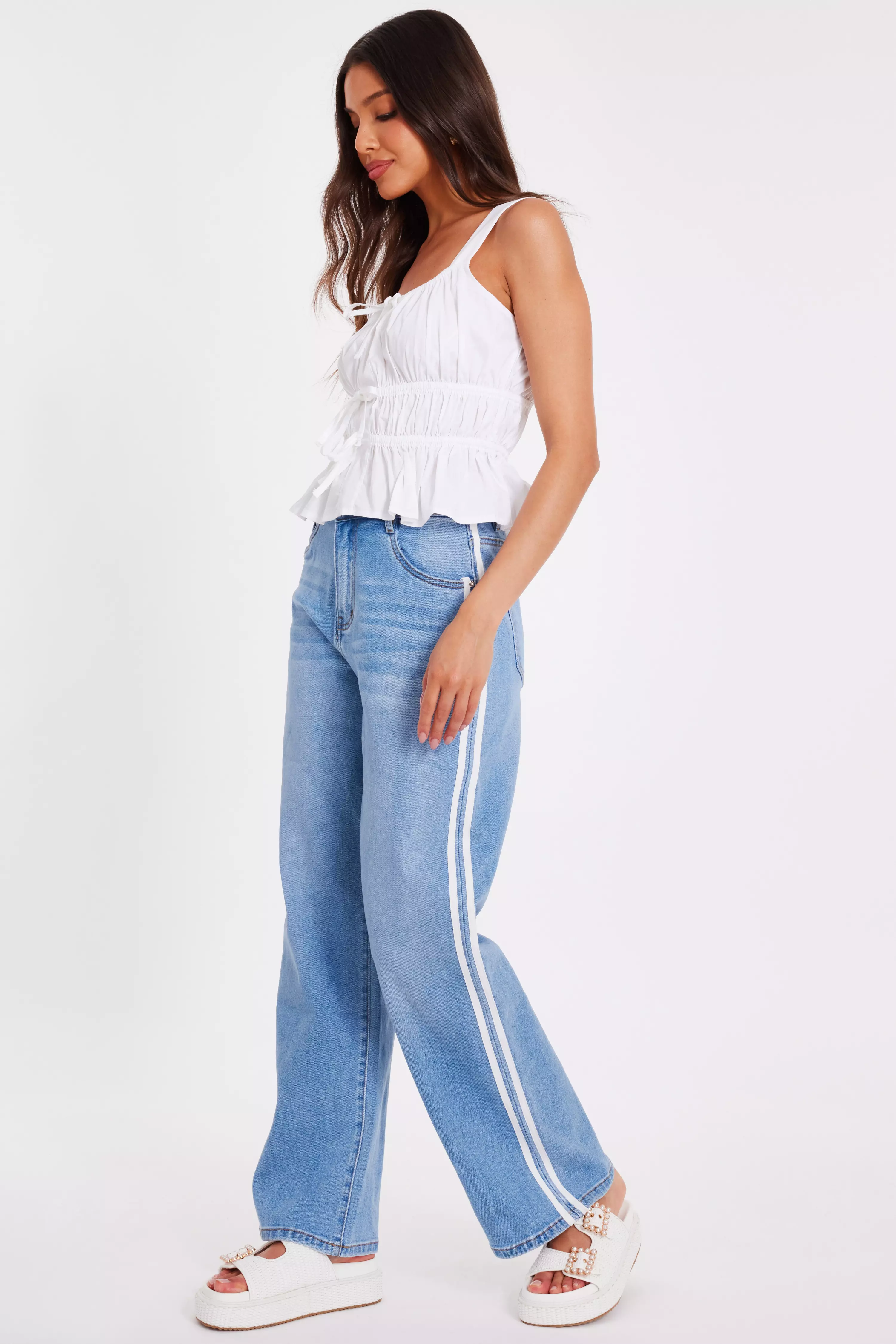 Denim Striped Side Jeans