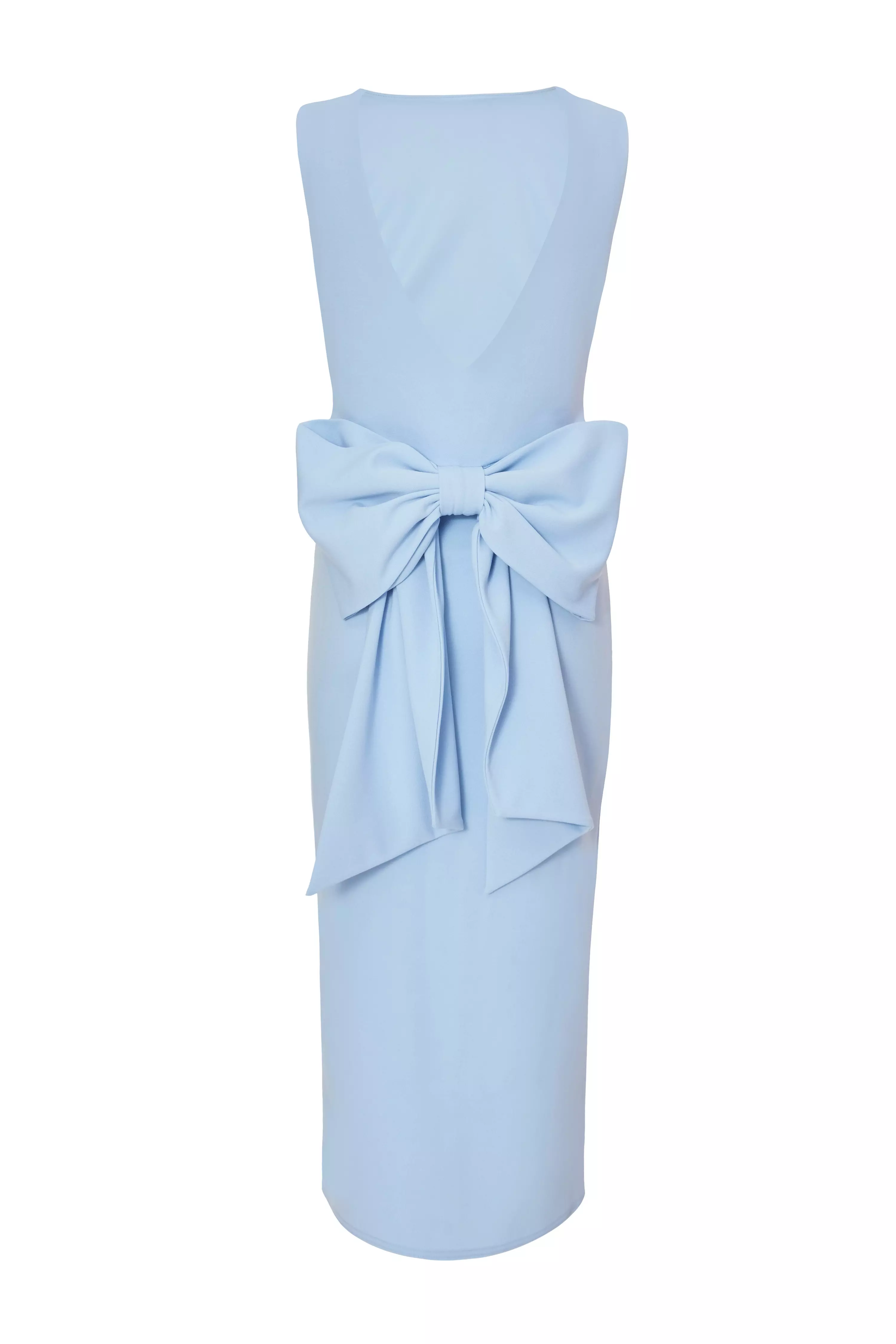 Petite Blue Bow Back Midaxi Dress