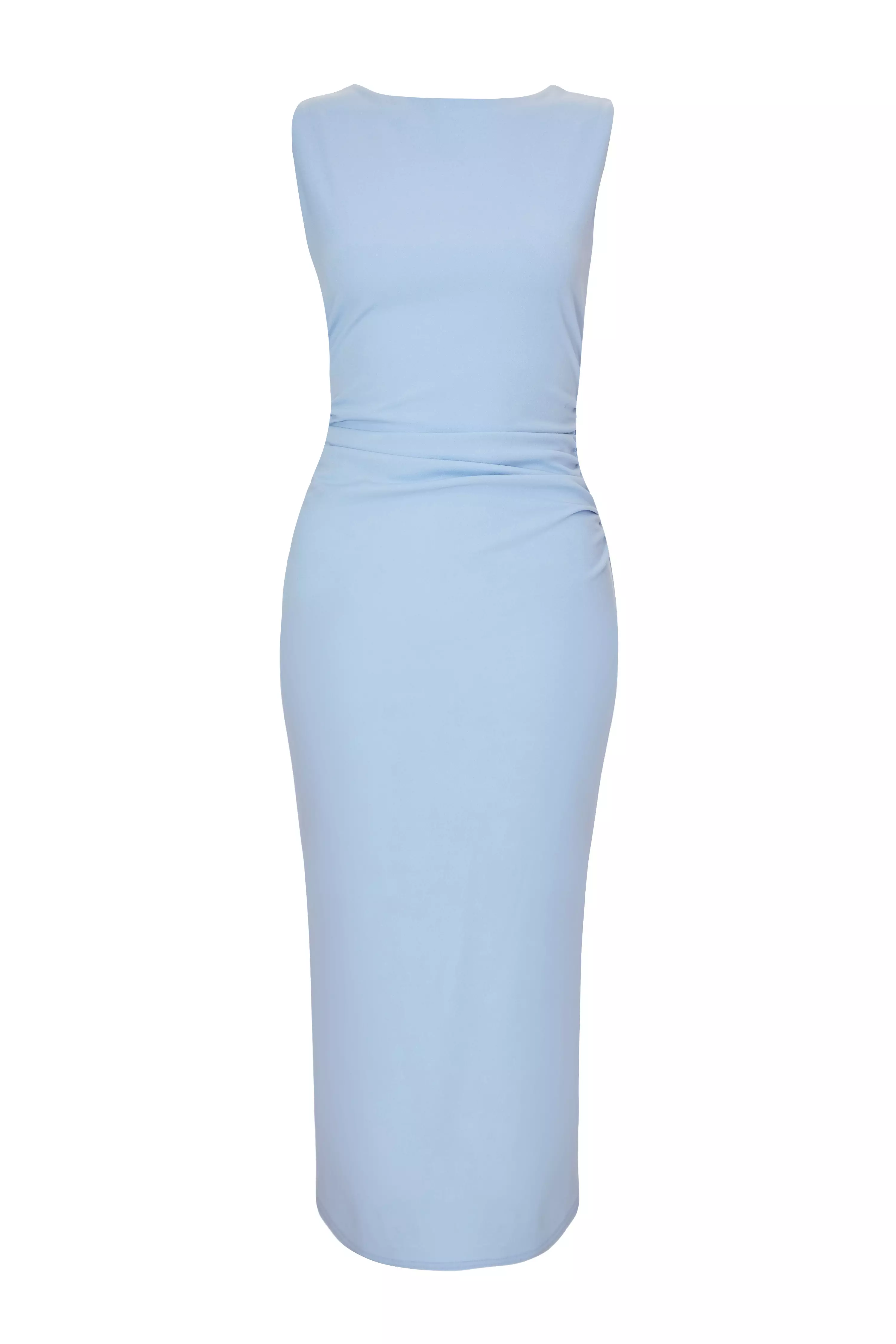 Petite Blue Bow Back Midaxi Dress