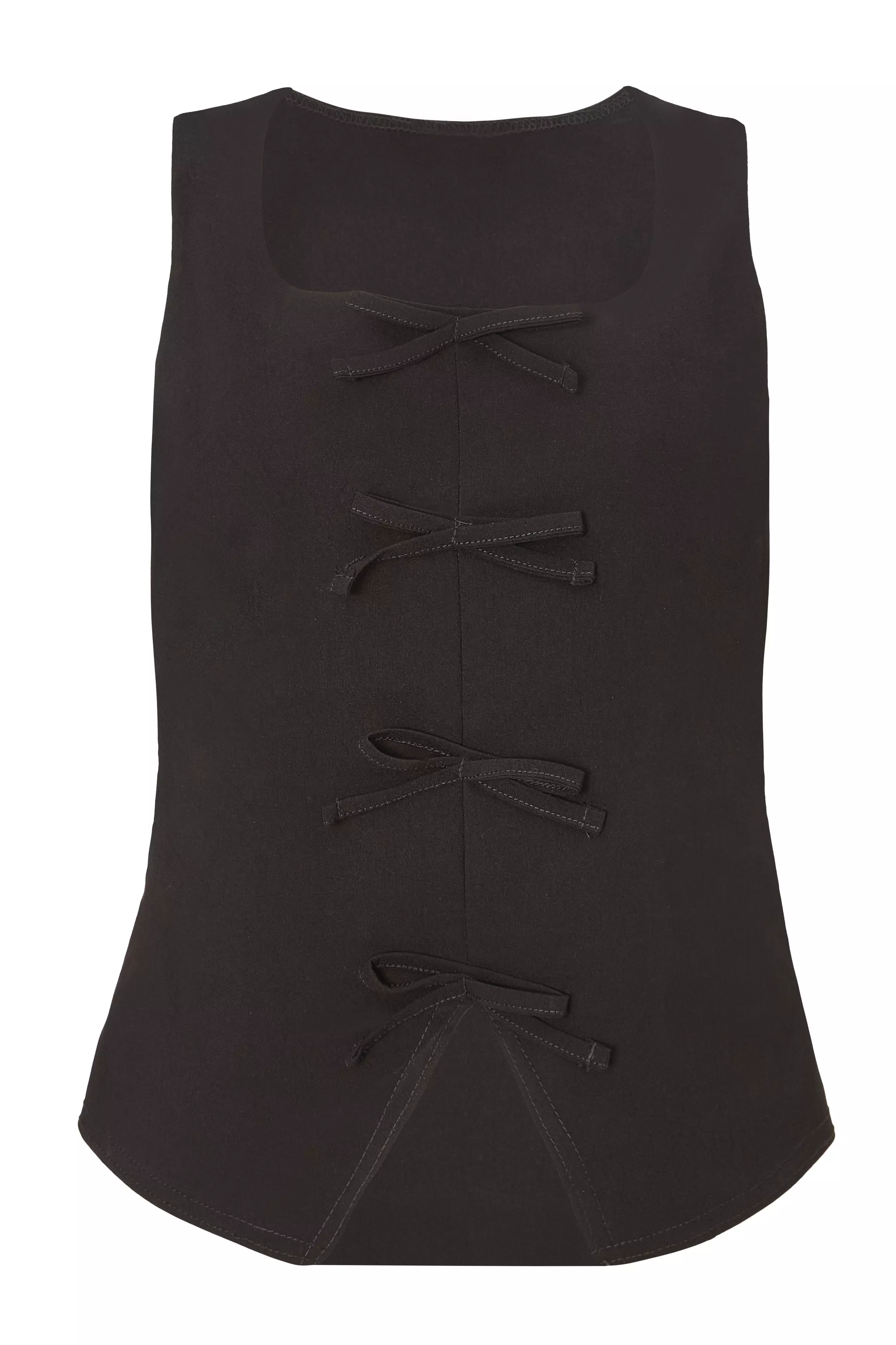Black Bow Detail Waistcoat
