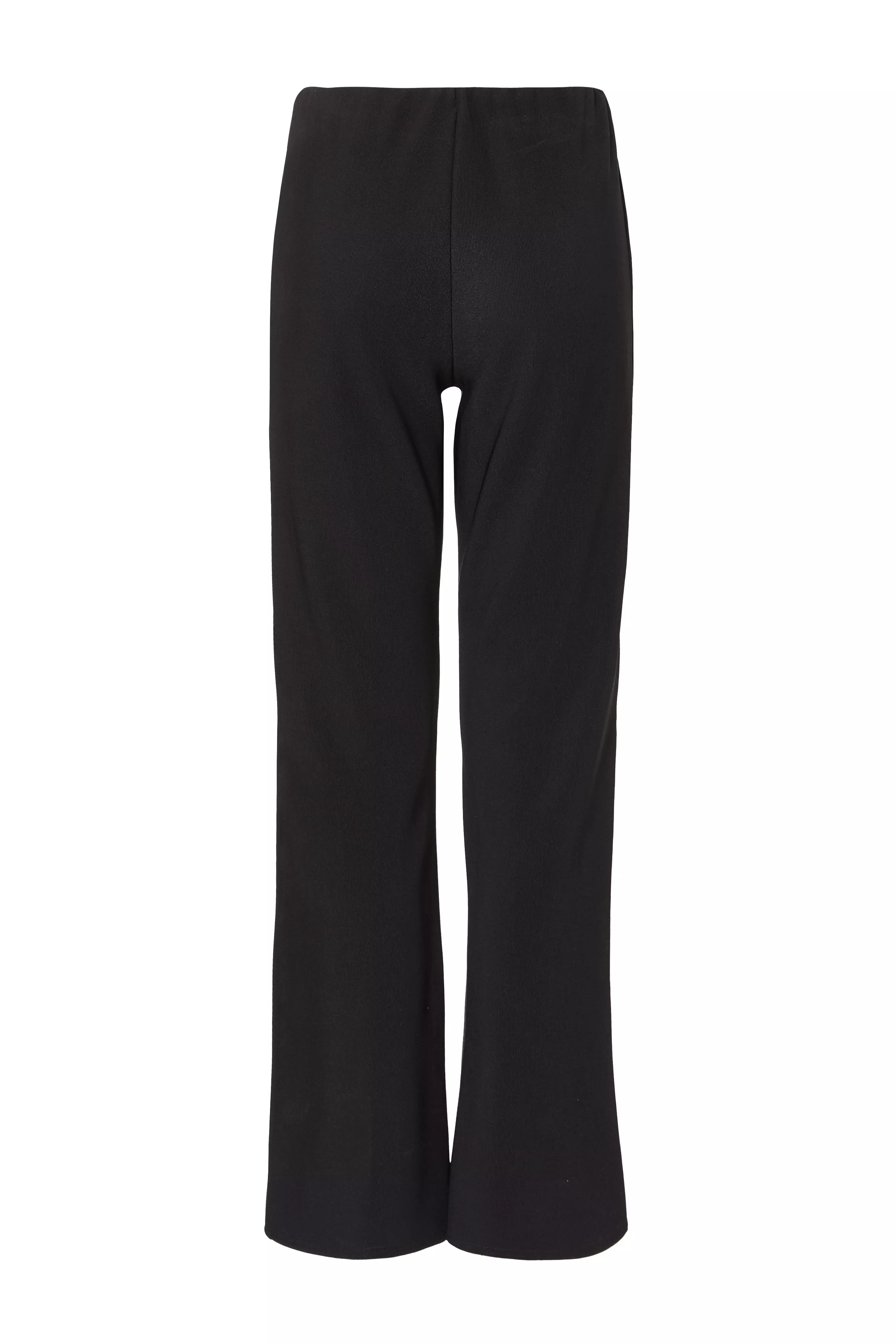 Black Stretch Flared Trousers