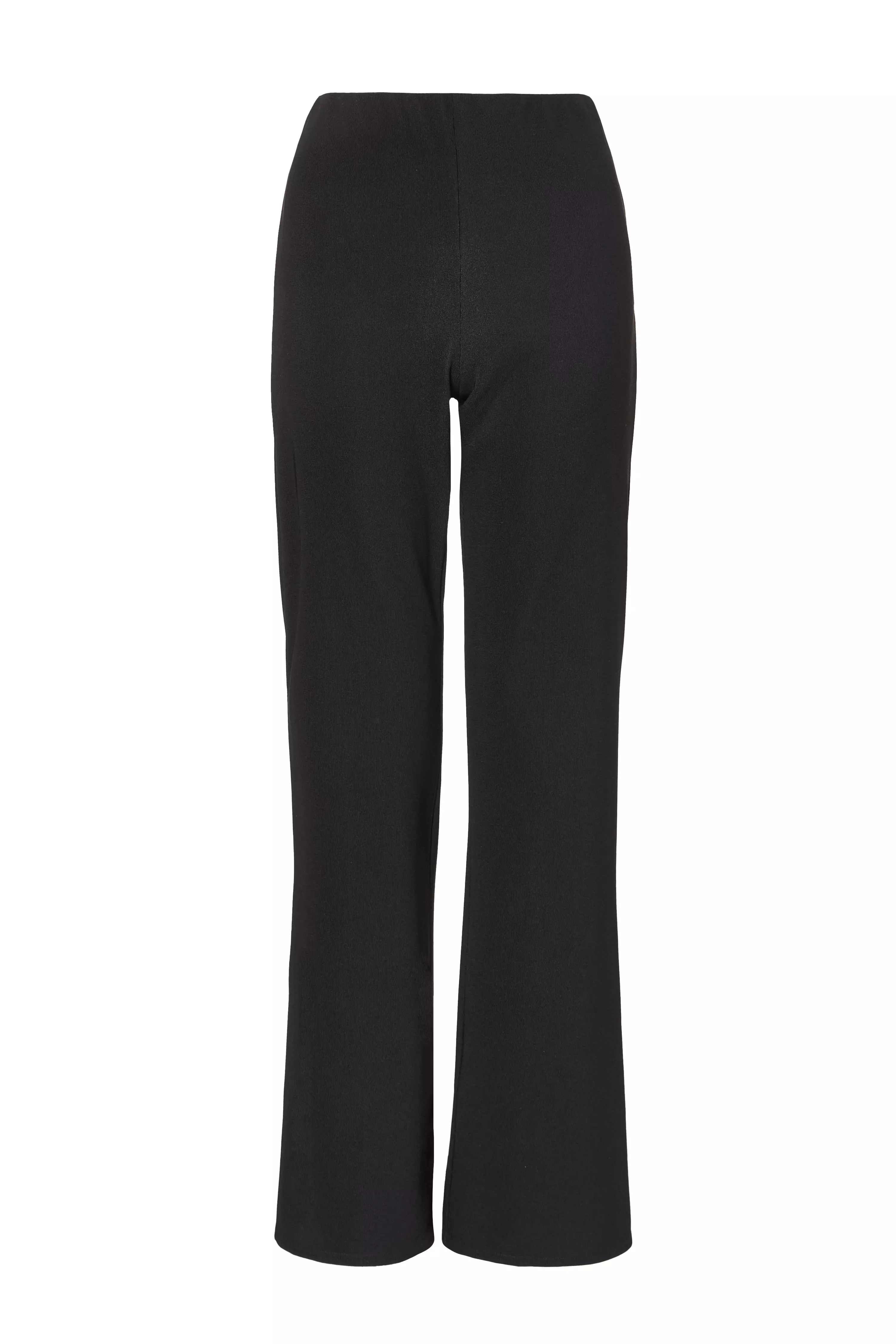 Black Stretch Flared Trousers