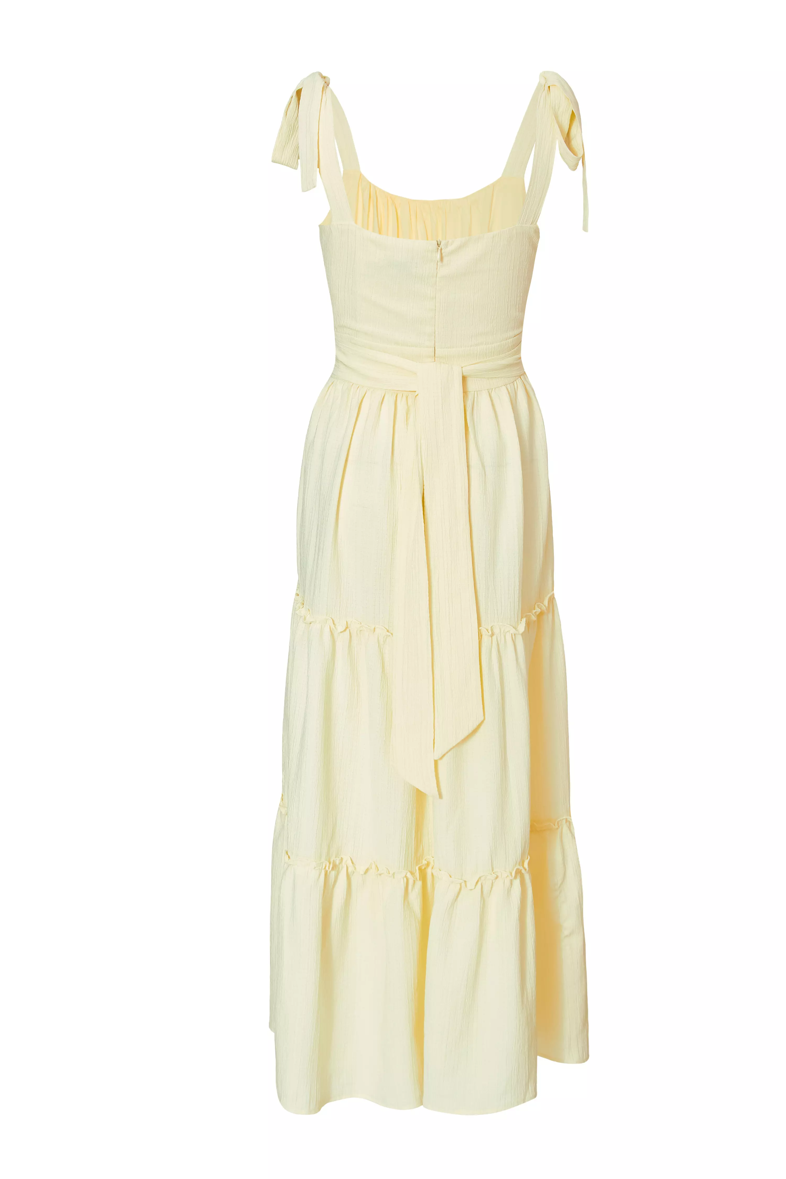 Yellow Crinkle Midaxi Dress