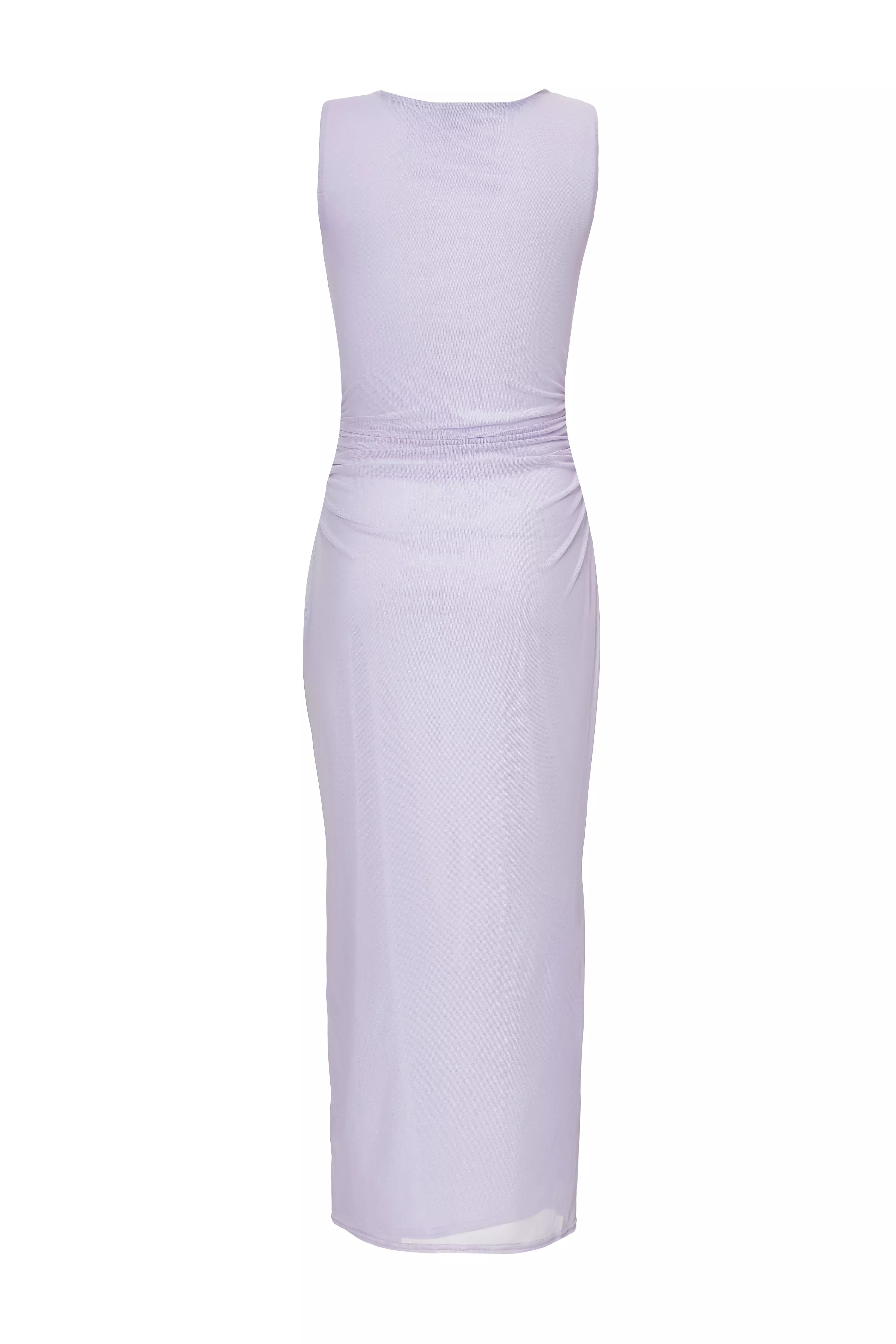 Lilac Mesh Buckle Midaxi Dress