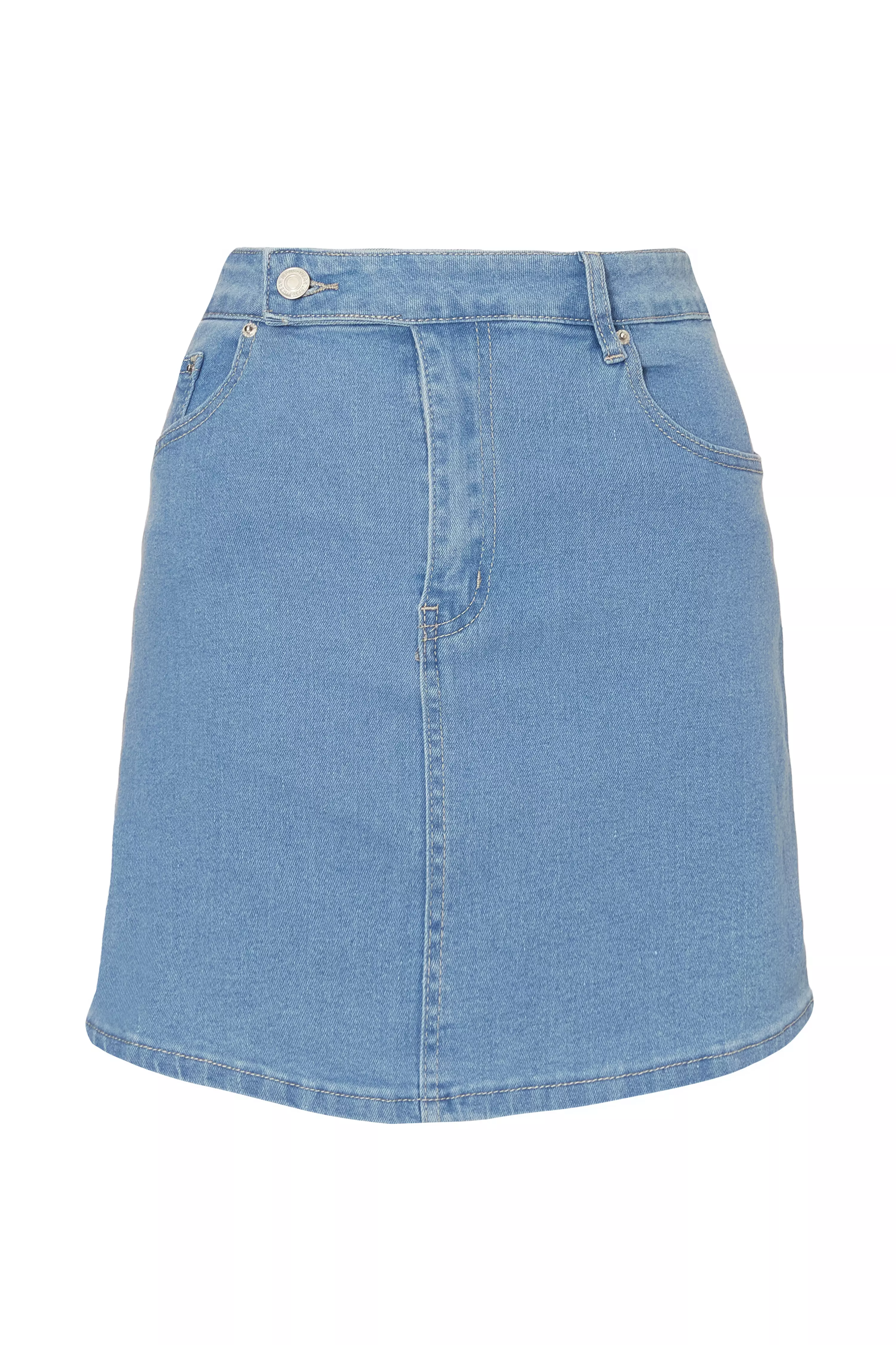 Light Wash Denim Mini Skirt