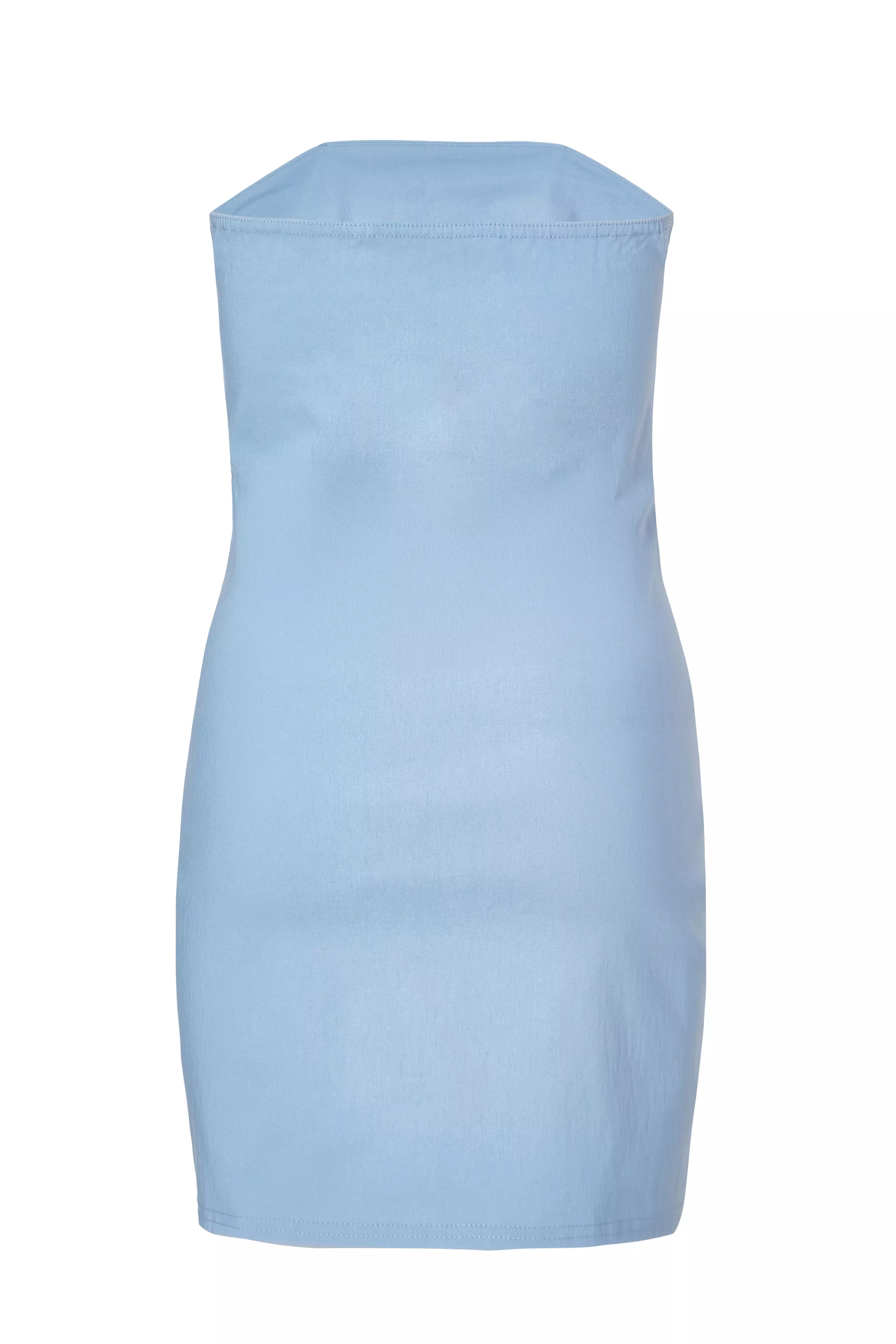 Blue Bow Detail Mini Dress
