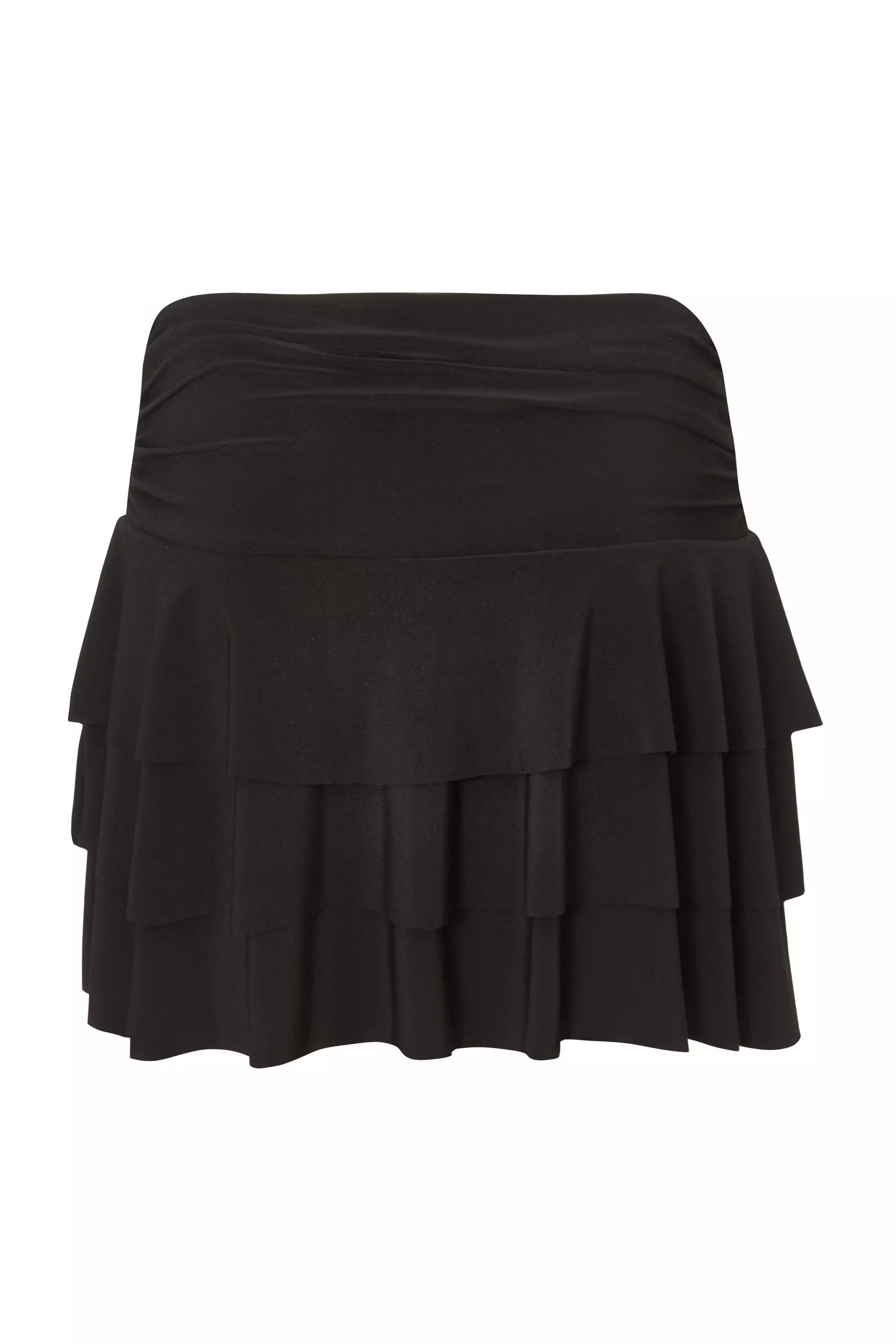 Black Ruffle Tiered Skort