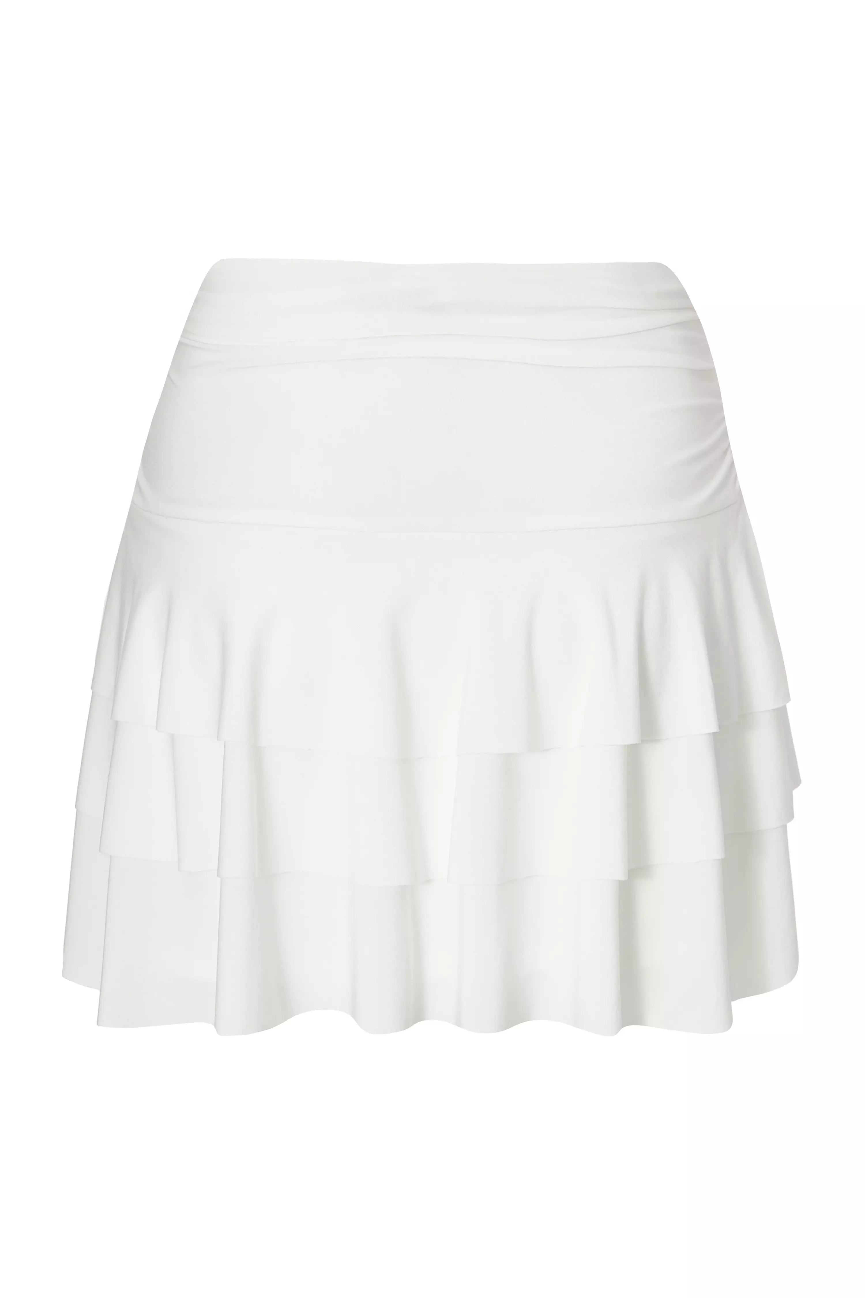 White Ruffle Tiered Skort