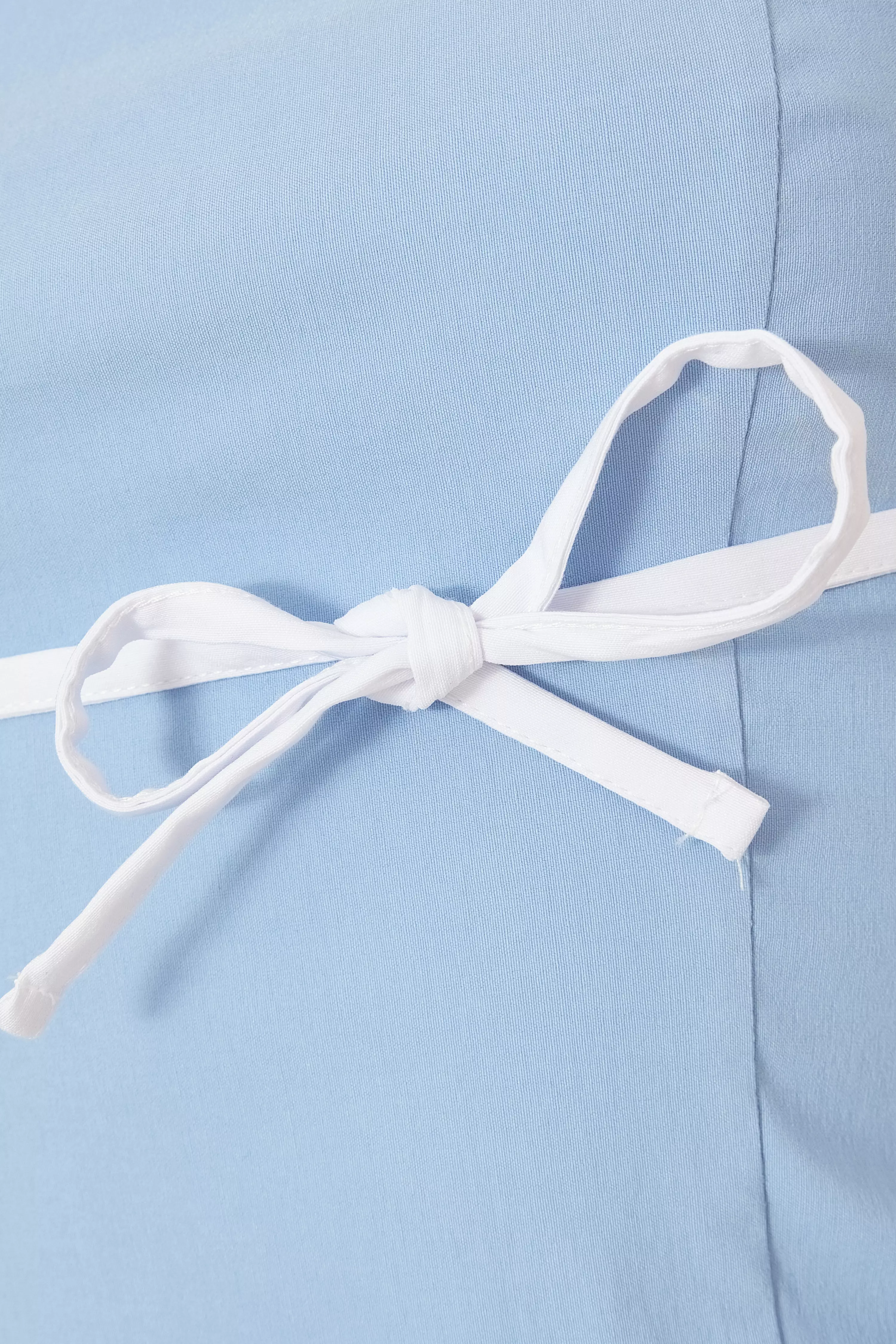 Blue Bandeau Tie Detail Top