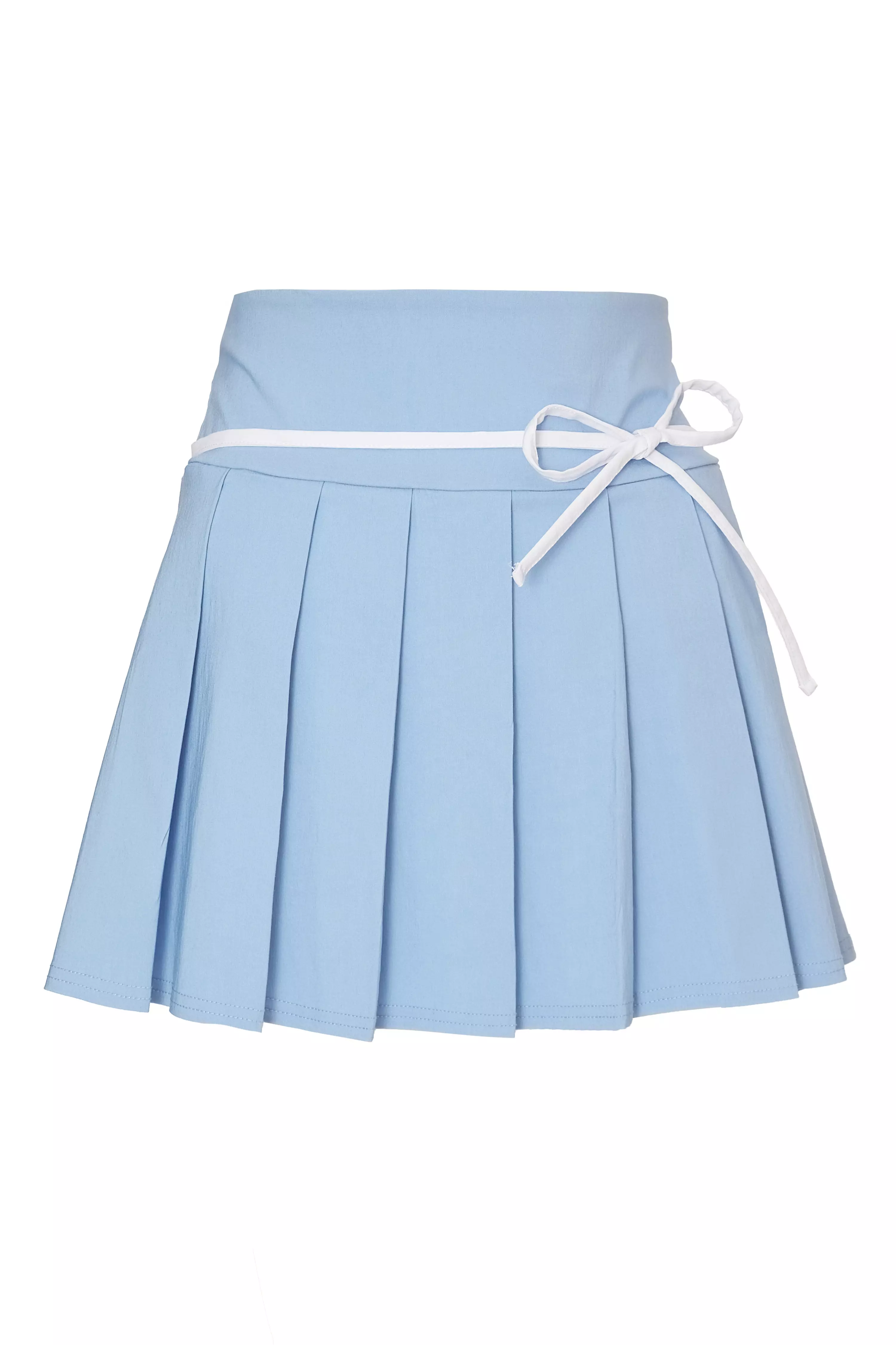 Blue Tie Detail Skirt