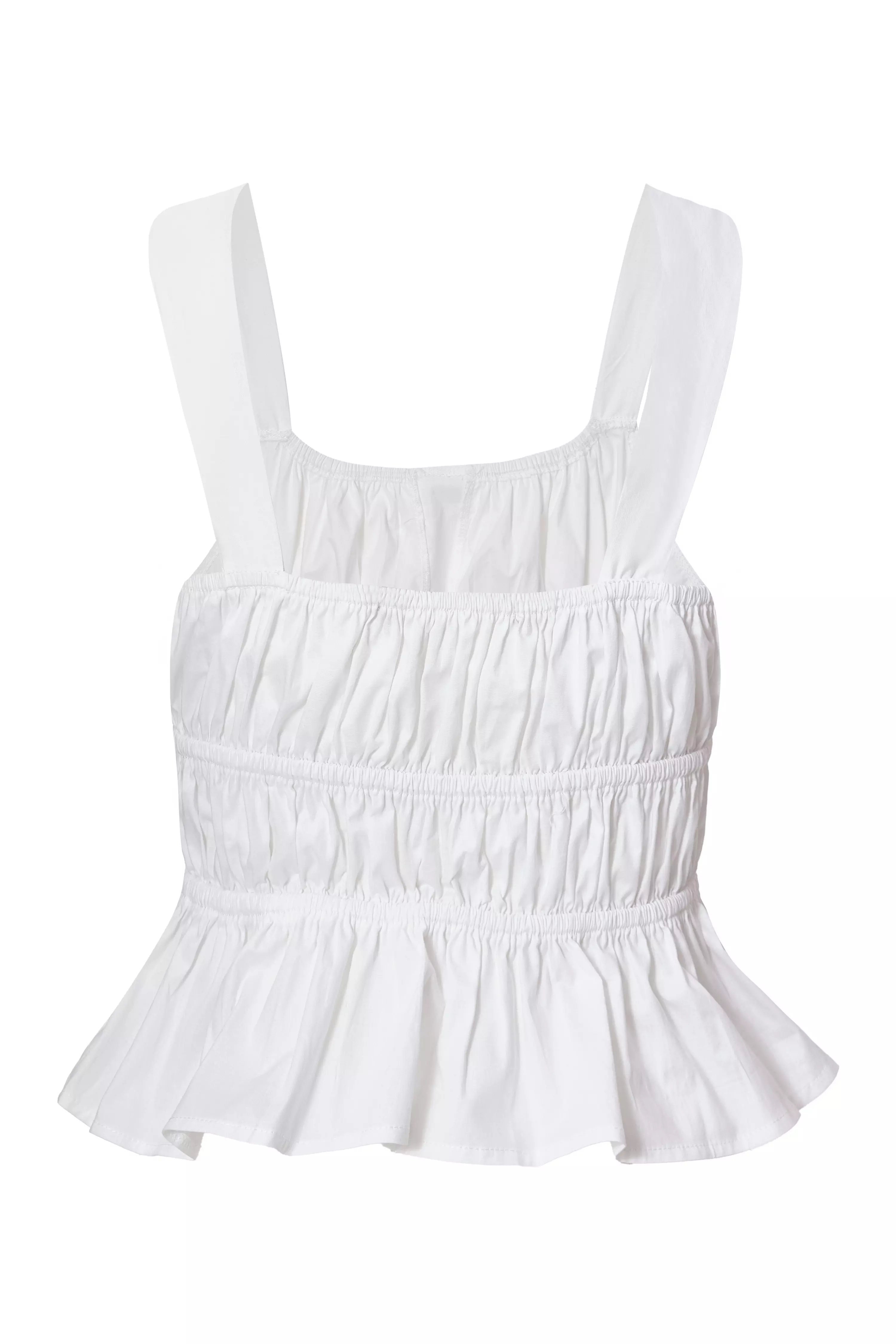 White Tie Detail Crop Top