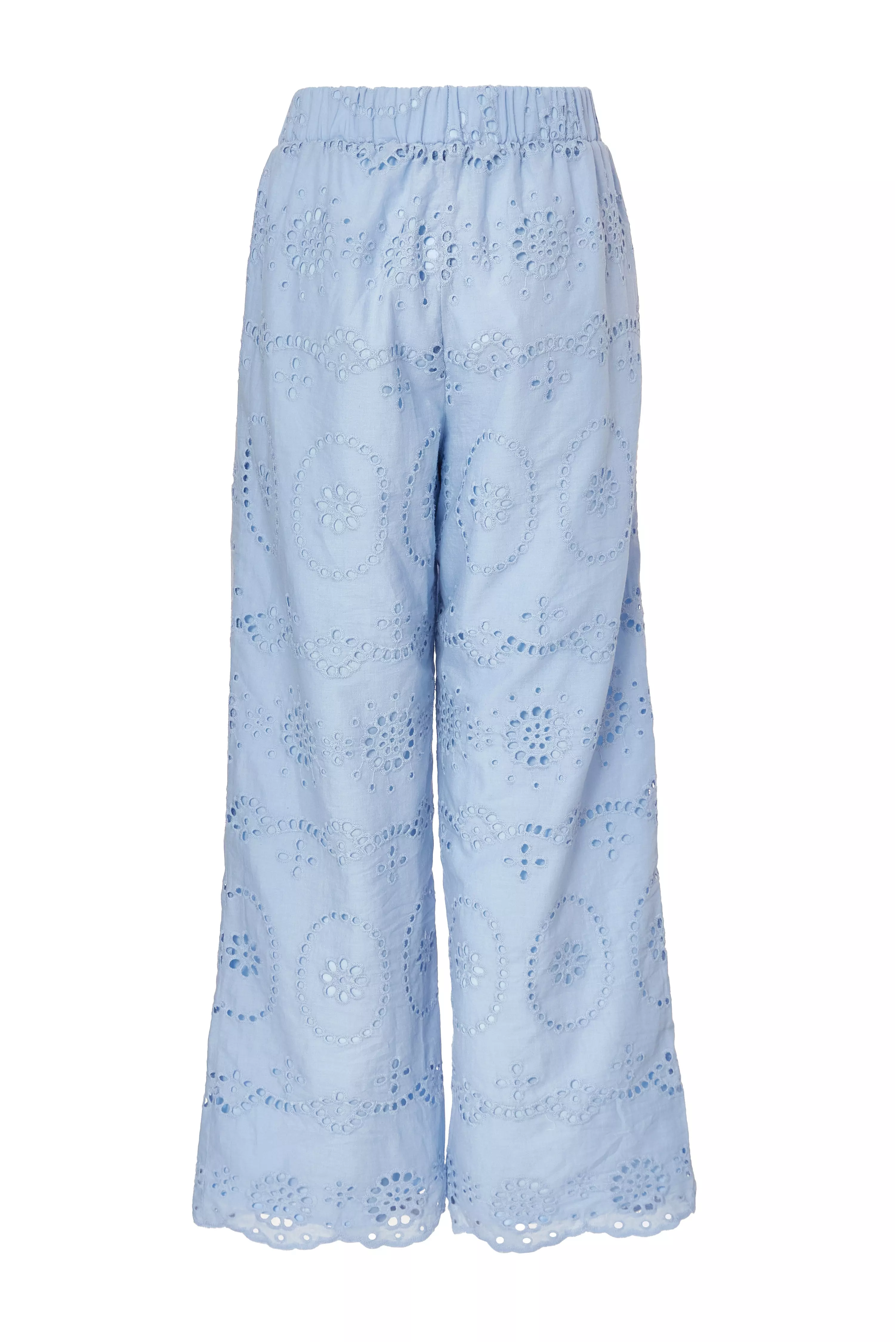 Pale Blue Embroidered Trousers