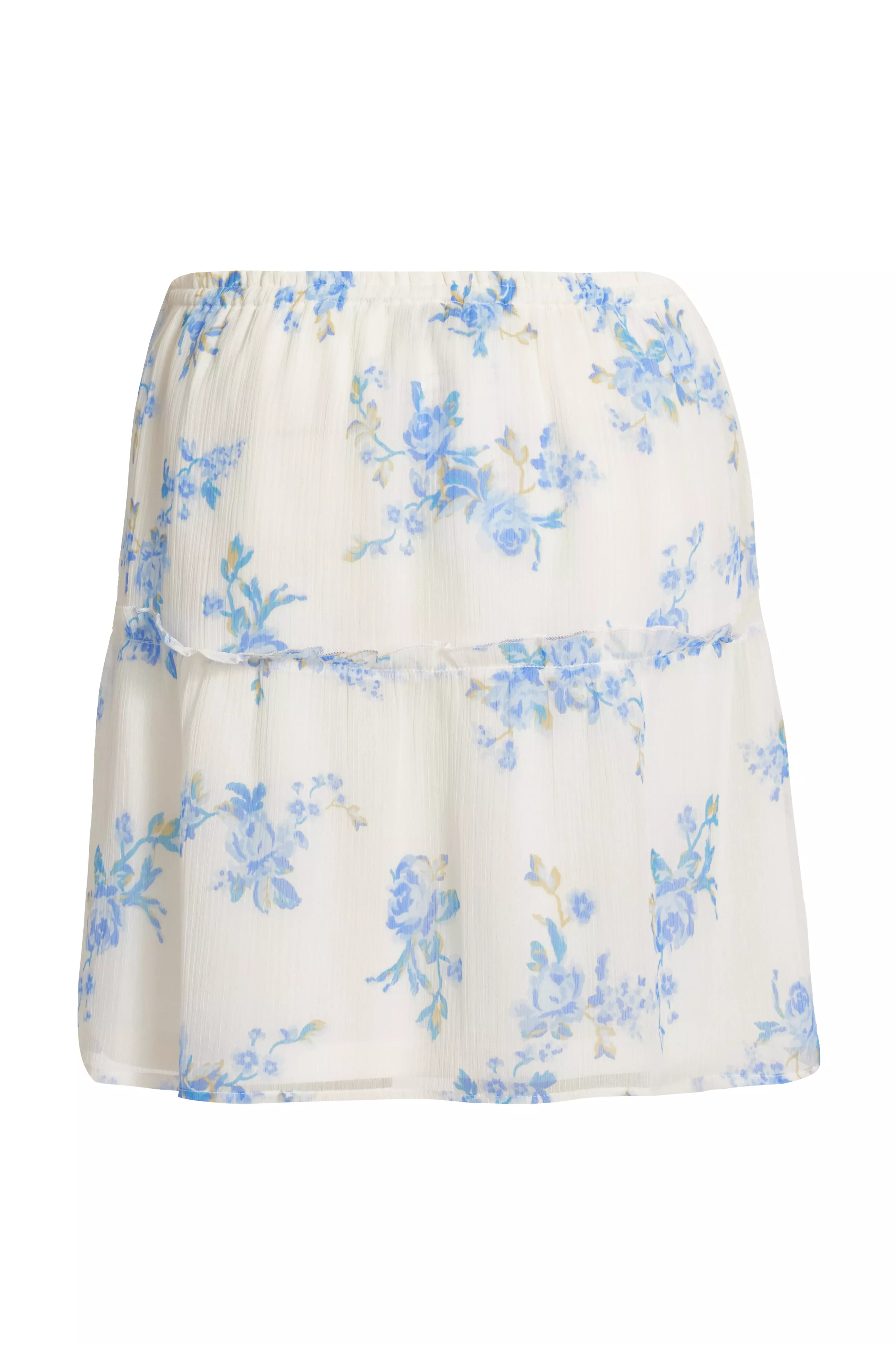 White Floral Mini Skirt