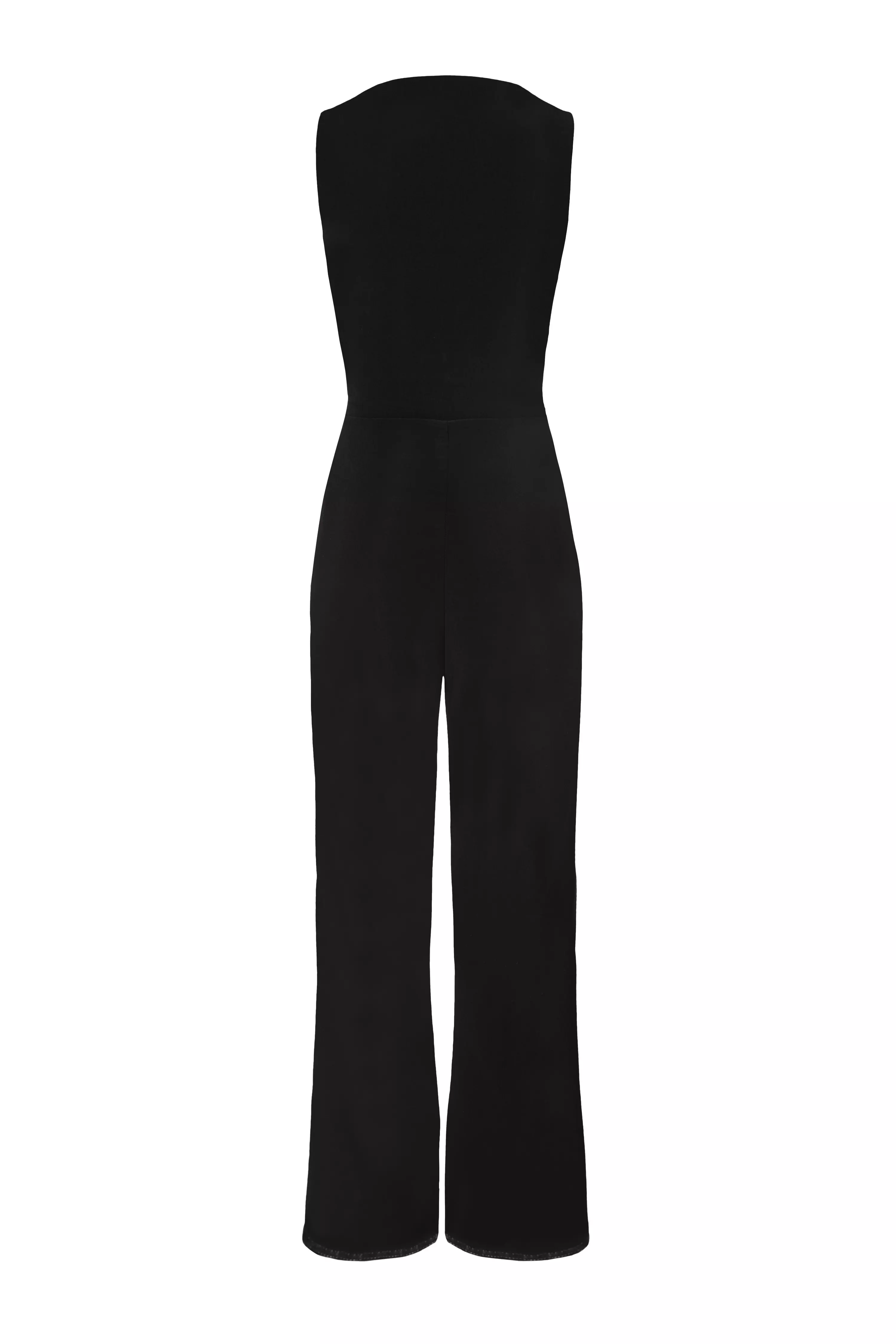 Black Buckle Detail Jumpsuit