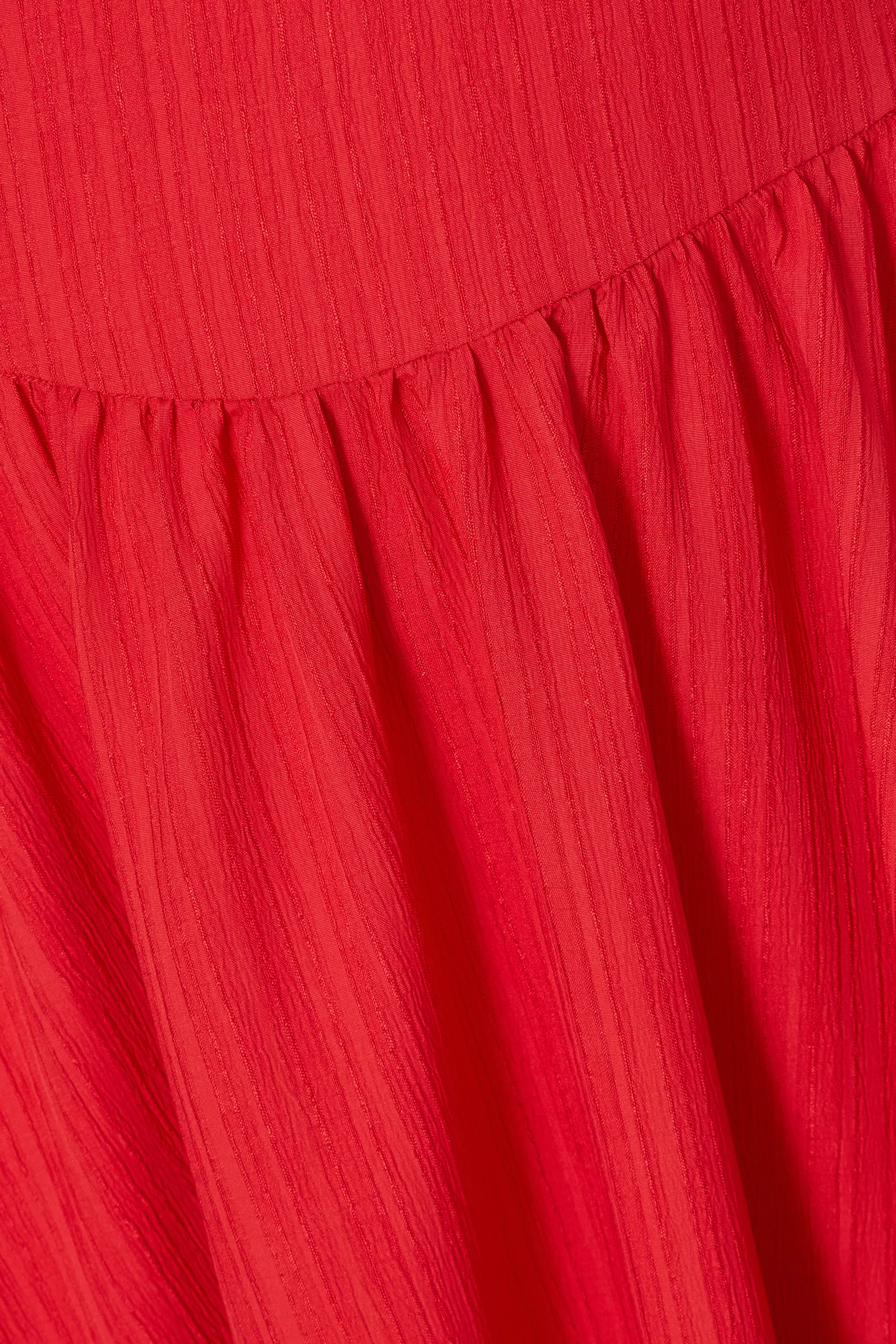 Curve Red Drop Waist Midaxi Dress
