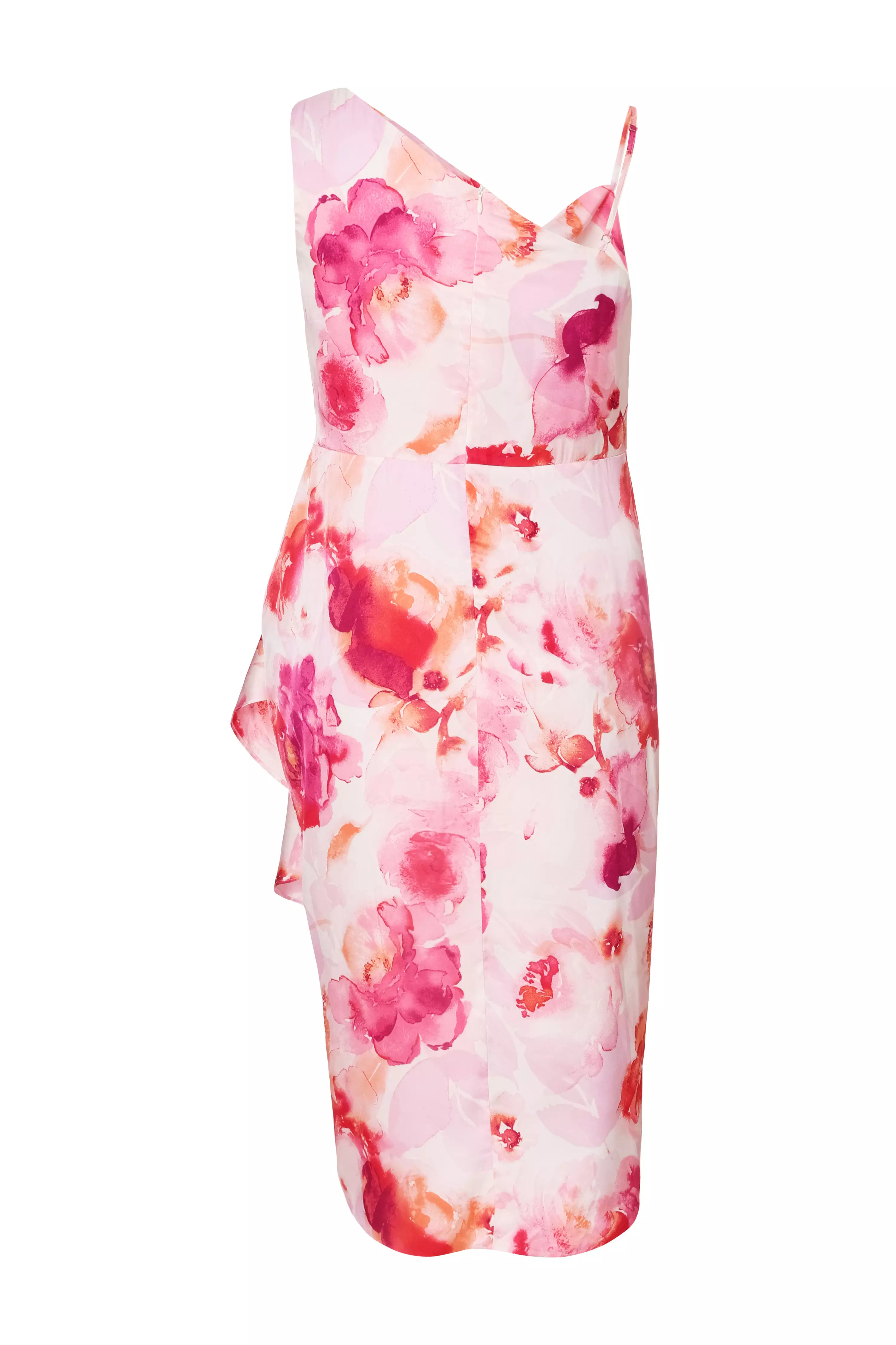 Curve Blush Floral Print Midi Dress