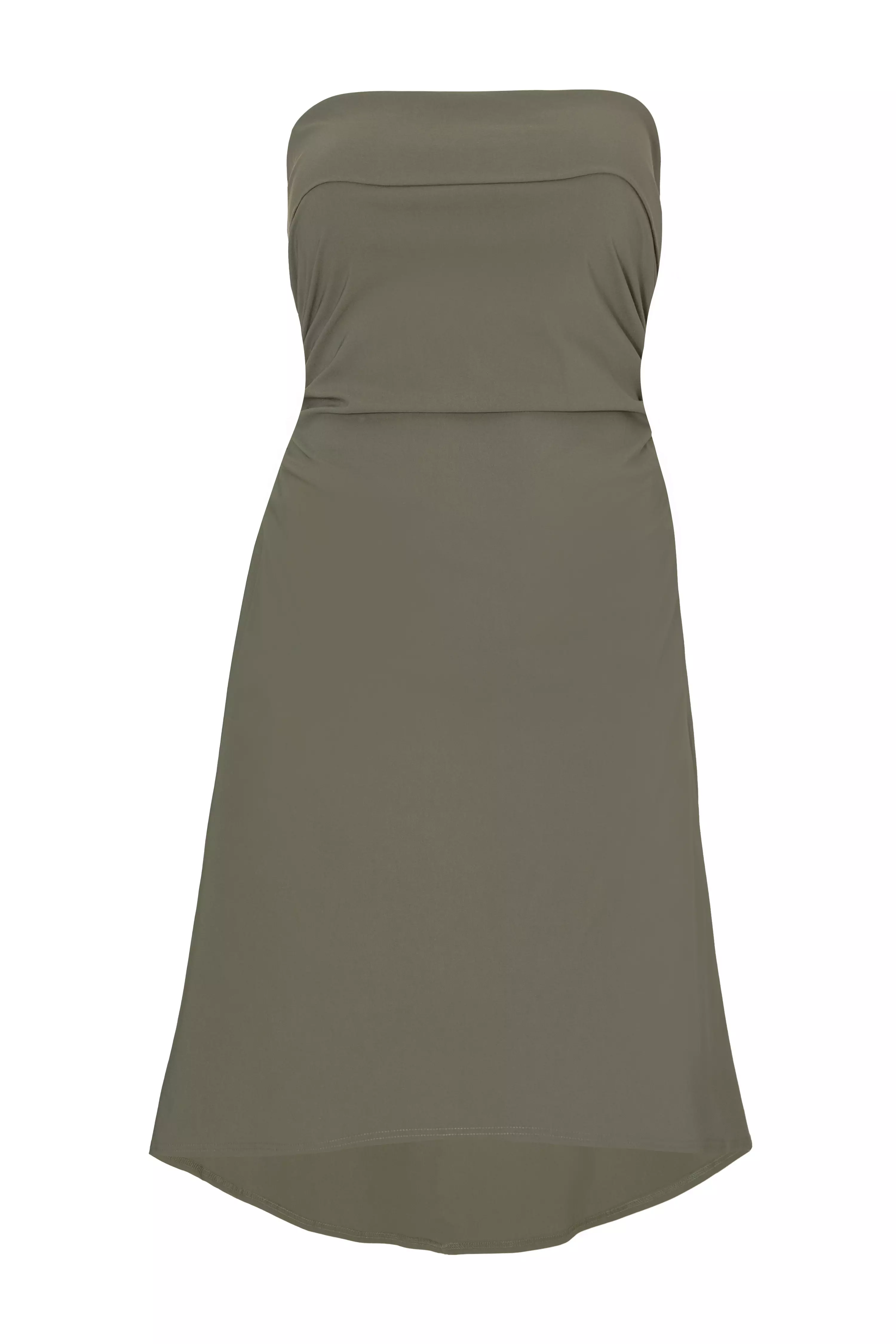 Curve Khaki Bandeau Midi Dress