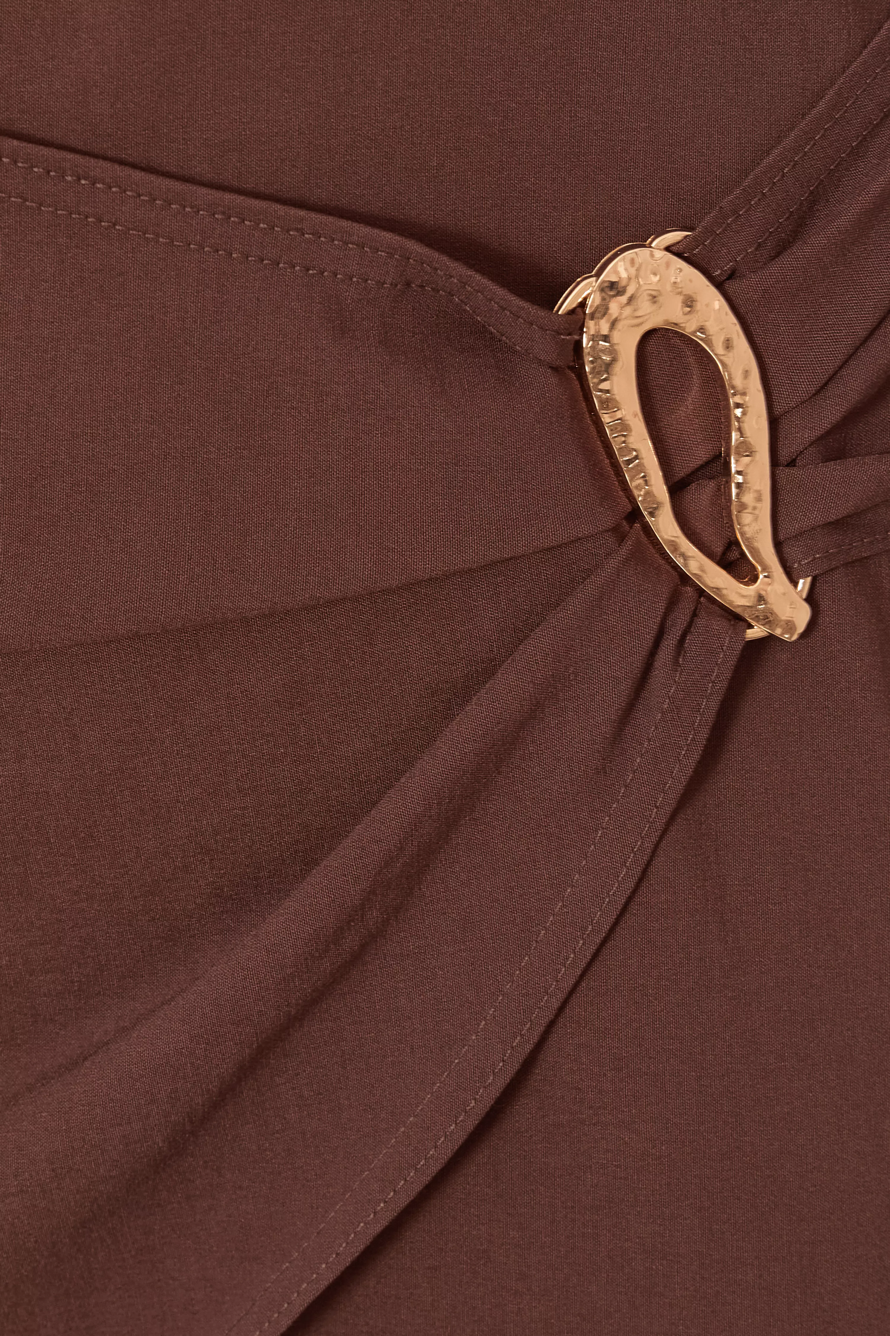 Curve Brown Square Neck Mini Dress