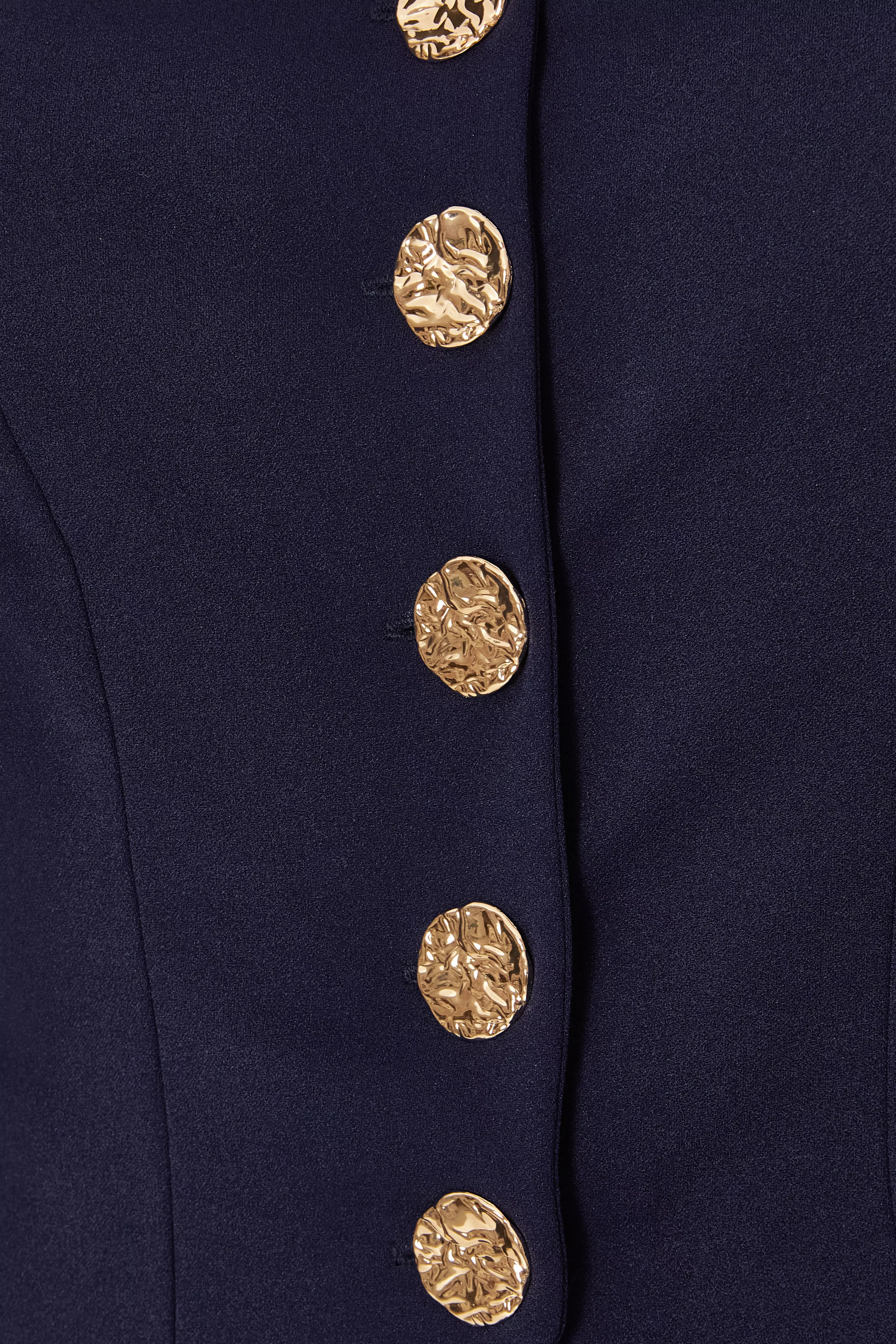 Curve Navy Button Detail Jumpsuit