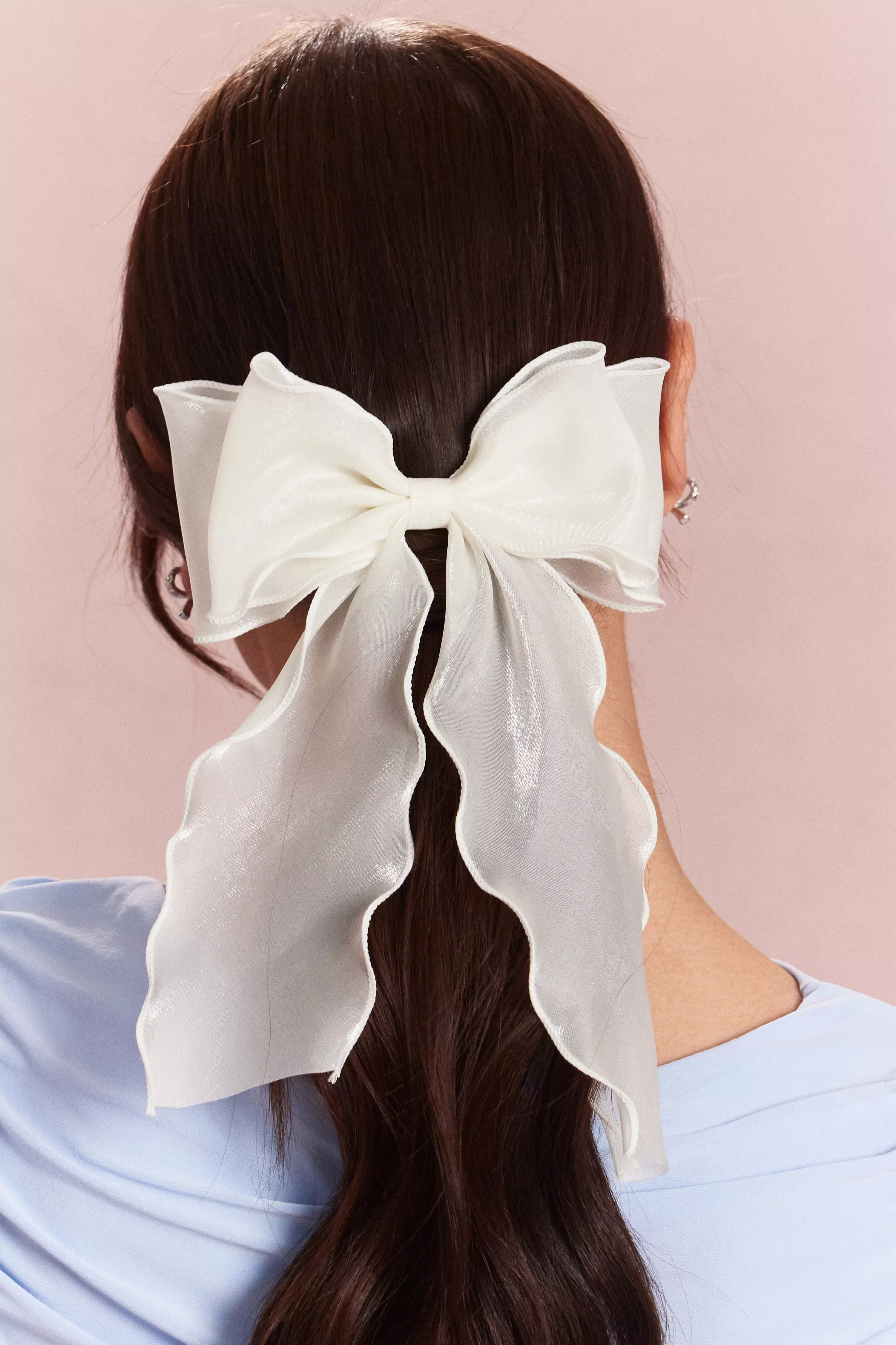 White Organza Hair Bow
