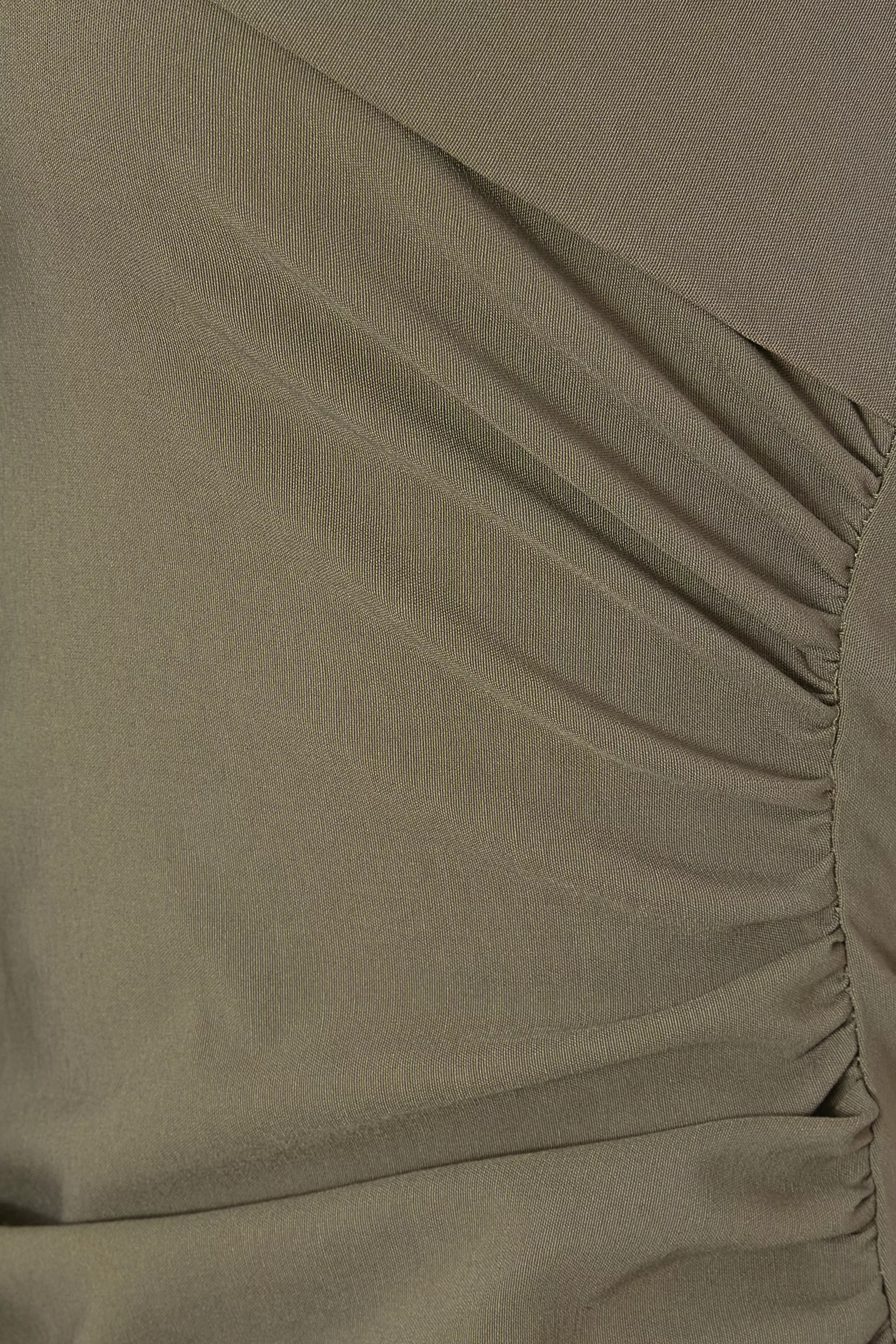 Petite Khaki Bandeau Midi Dress