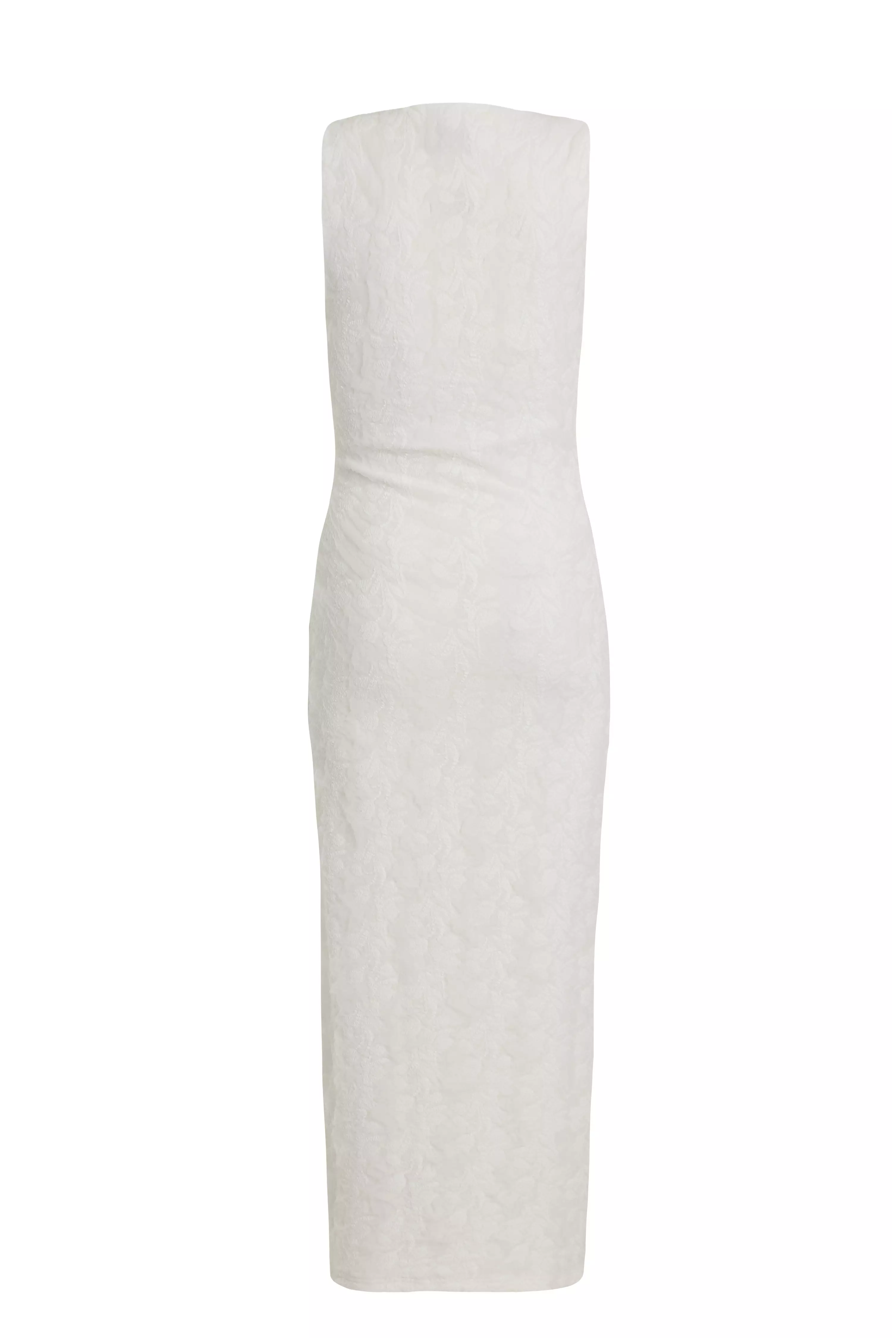 Petite White Jacquard Midaxi Dress